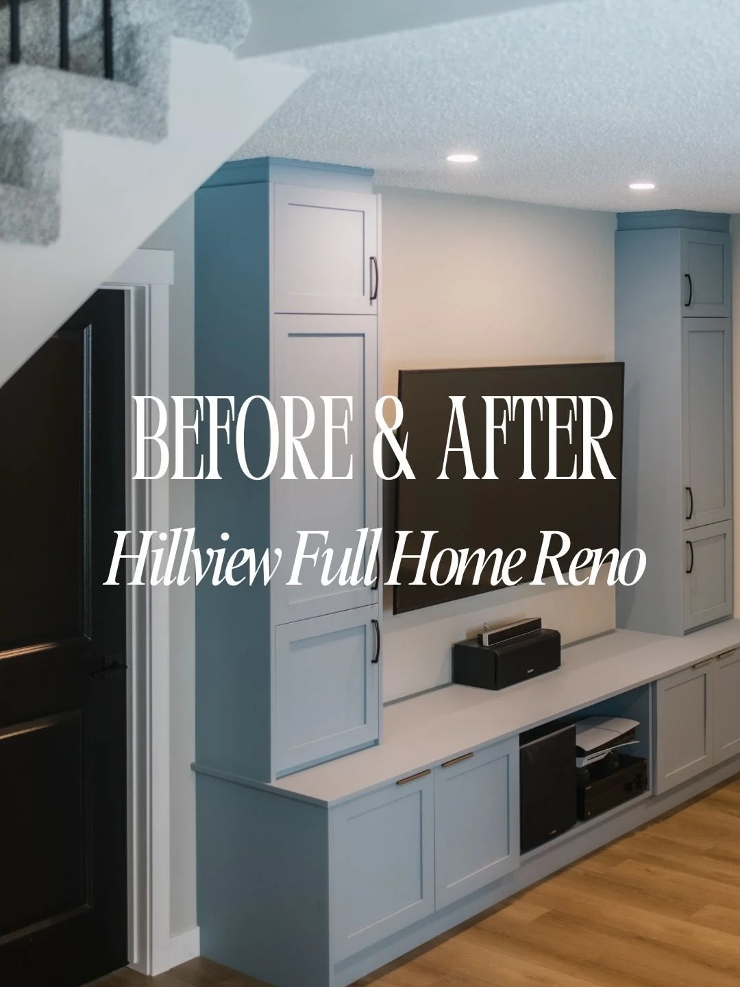 Last year I had the pleasure of working on a full home Reno for a wonderful couple. We upgraded their whole home and pulled it all together with unified paint, new flooring, new railings and modern finishes and then overhauled all the bathrooms to be