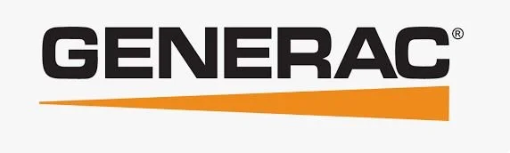 Generac logo with black text and an orange swoosh underlining the name.