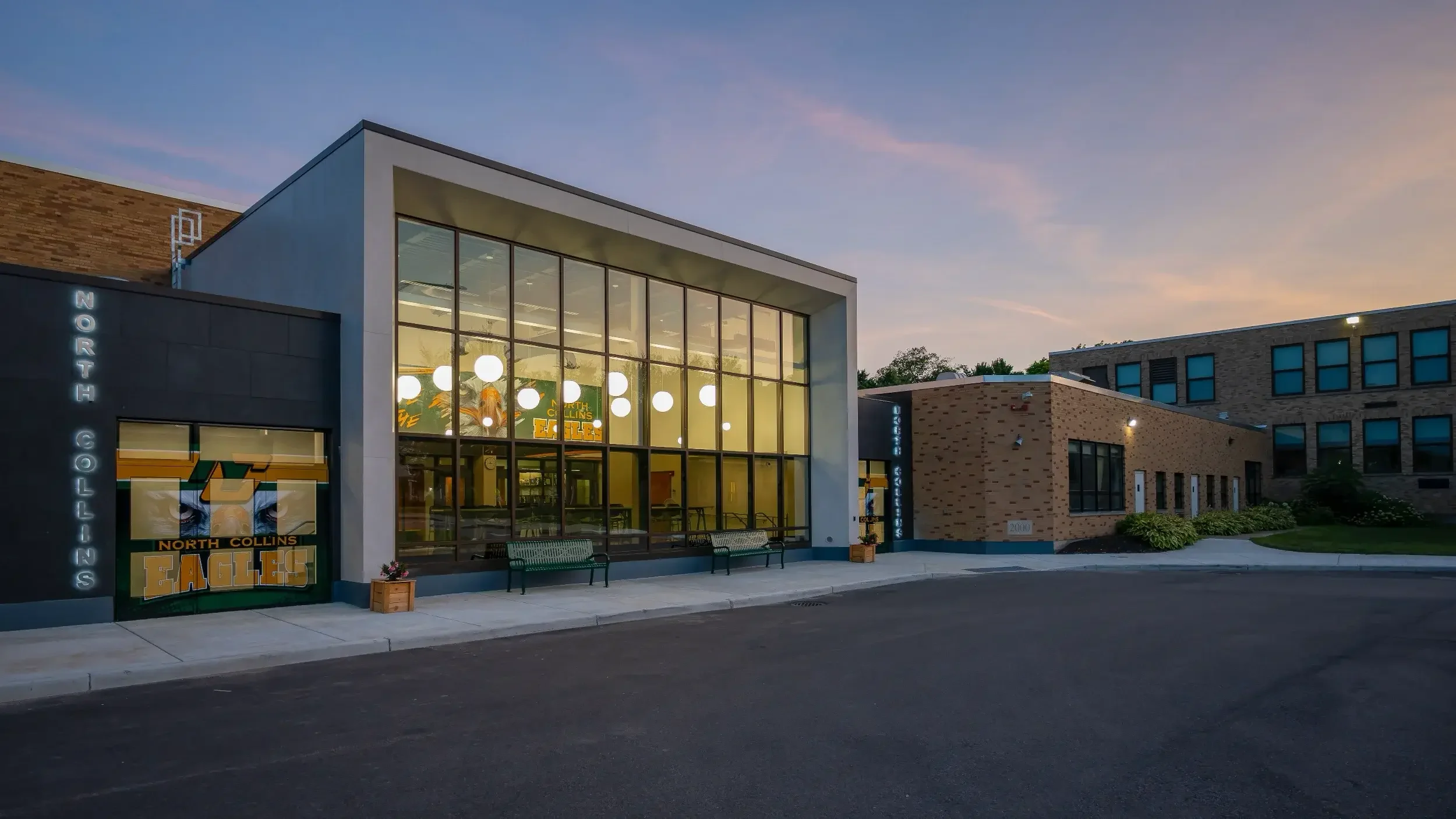 The athletic entry exterior at North Collins CSD