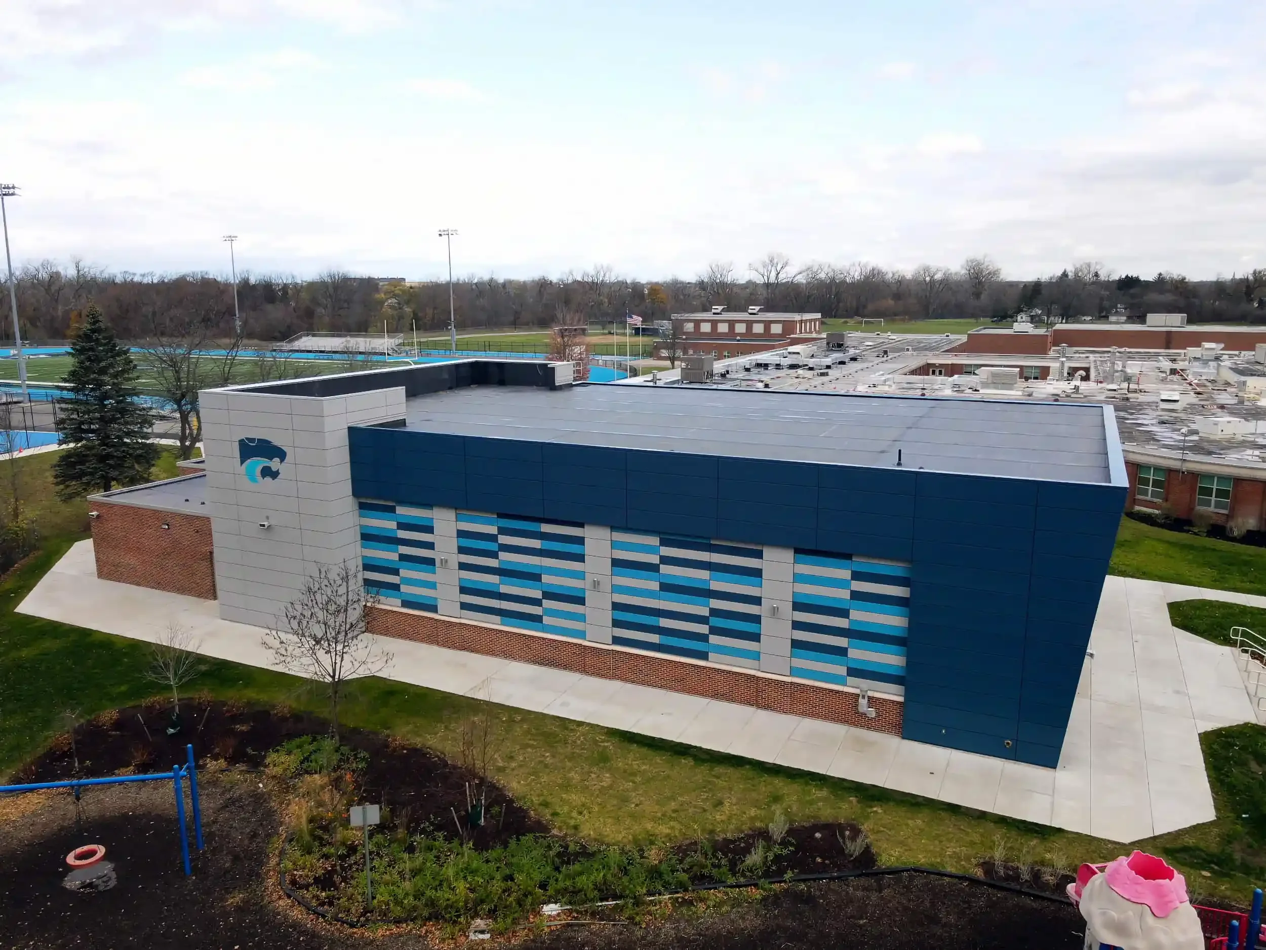 The exterior of the new auditorium at Depew UFSD