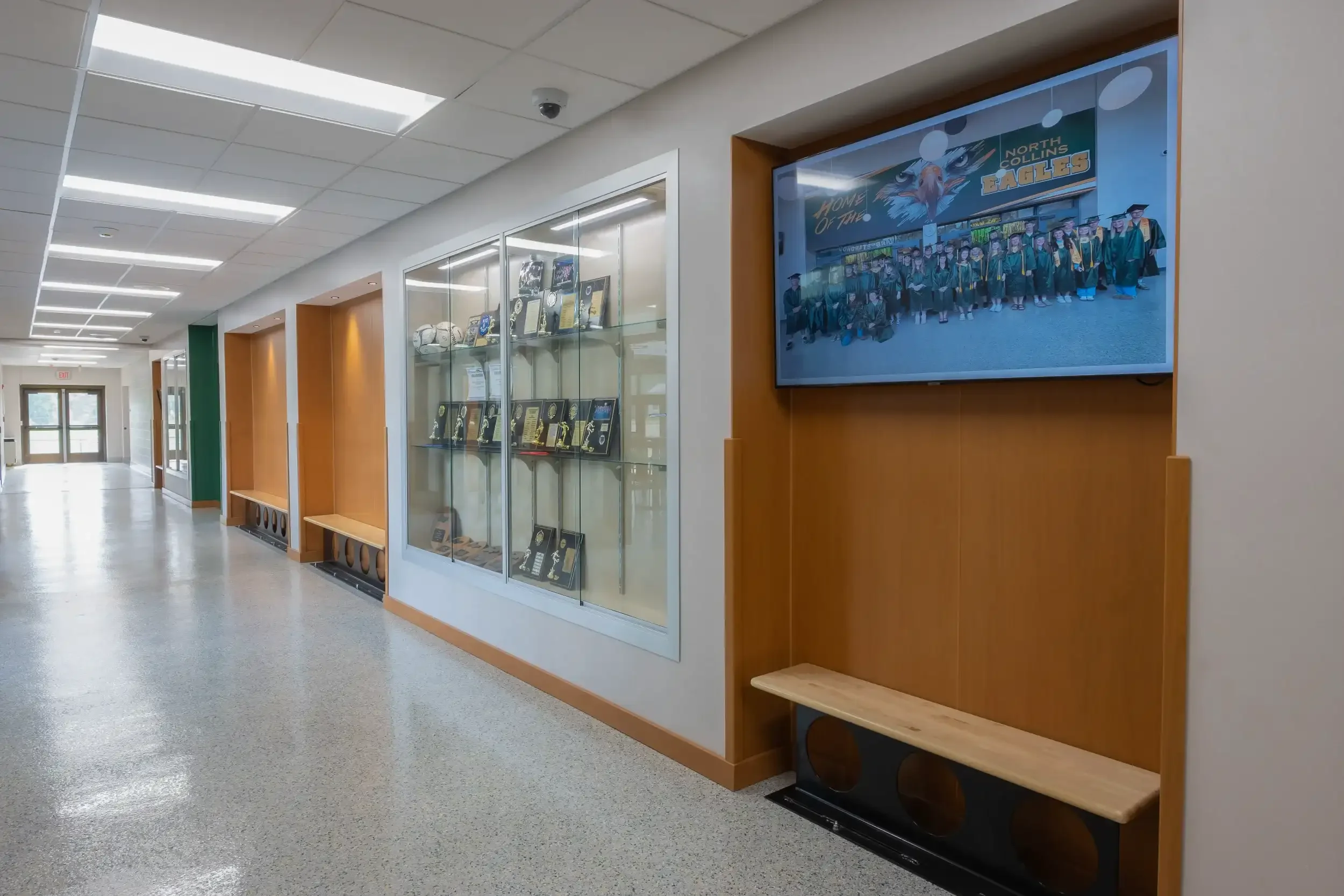 The interior of the athletic entry