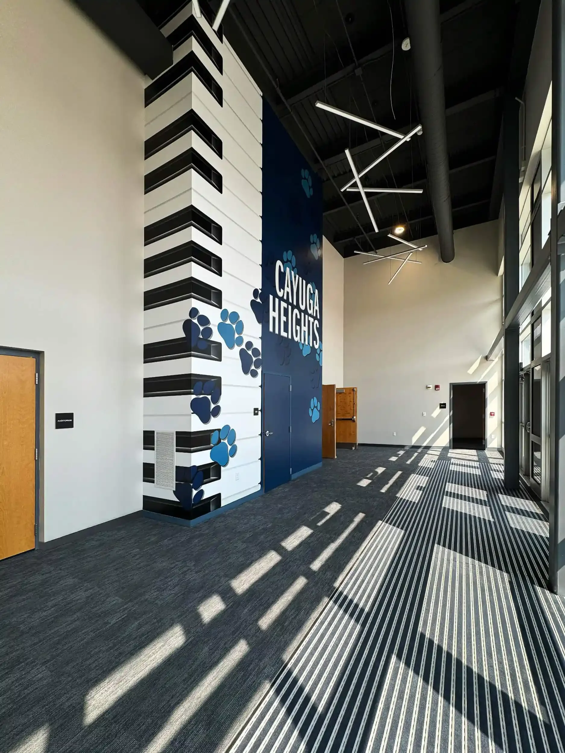 The entrance of the new auditorium at Depew UFSD