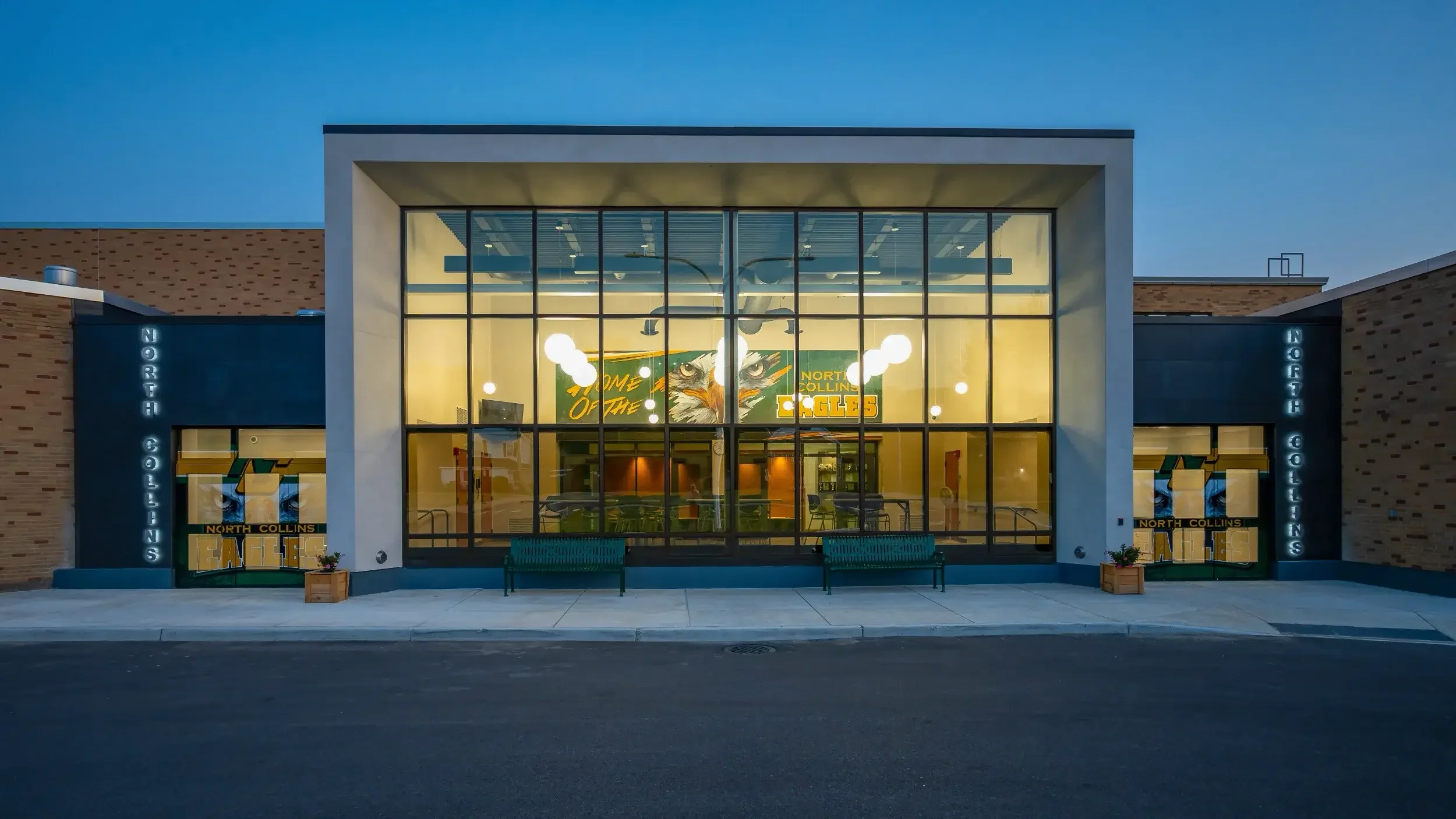 The athletic entry exterior at North Collins CSD
