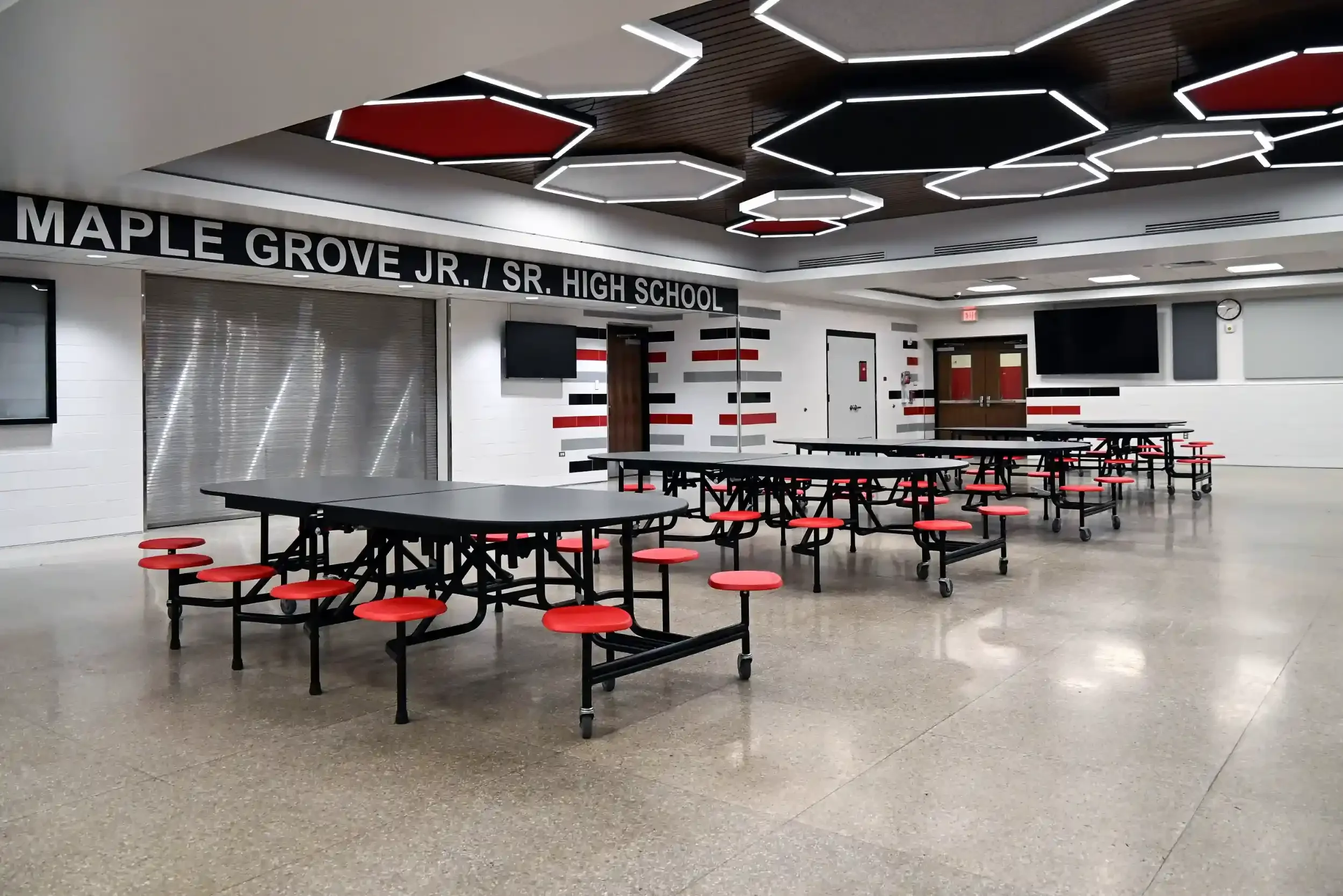 The interior of the new cafeteria at Bemus Point CSD.