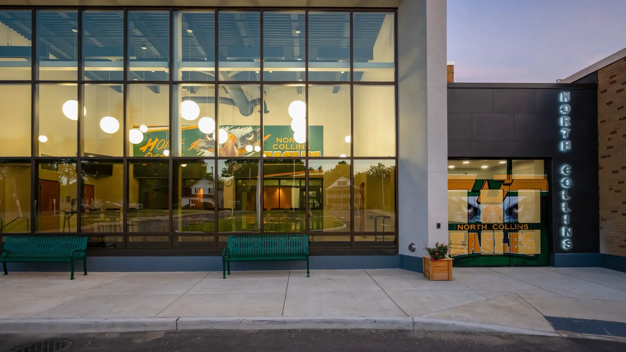 The athletic entry exterior at North Collins CSD