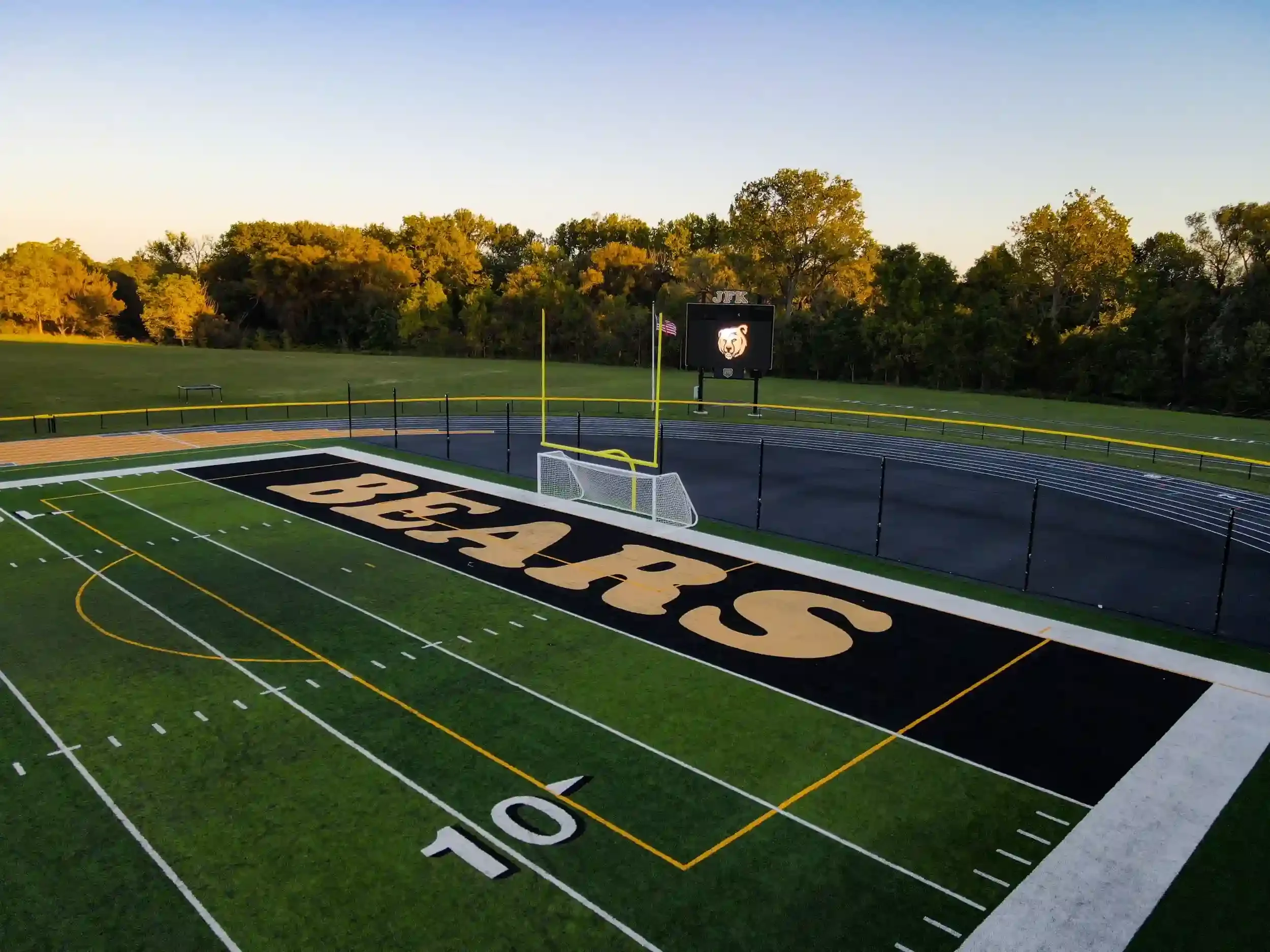 An aerial view of the new football field and track at Cheektowaga Sloan UFSD.