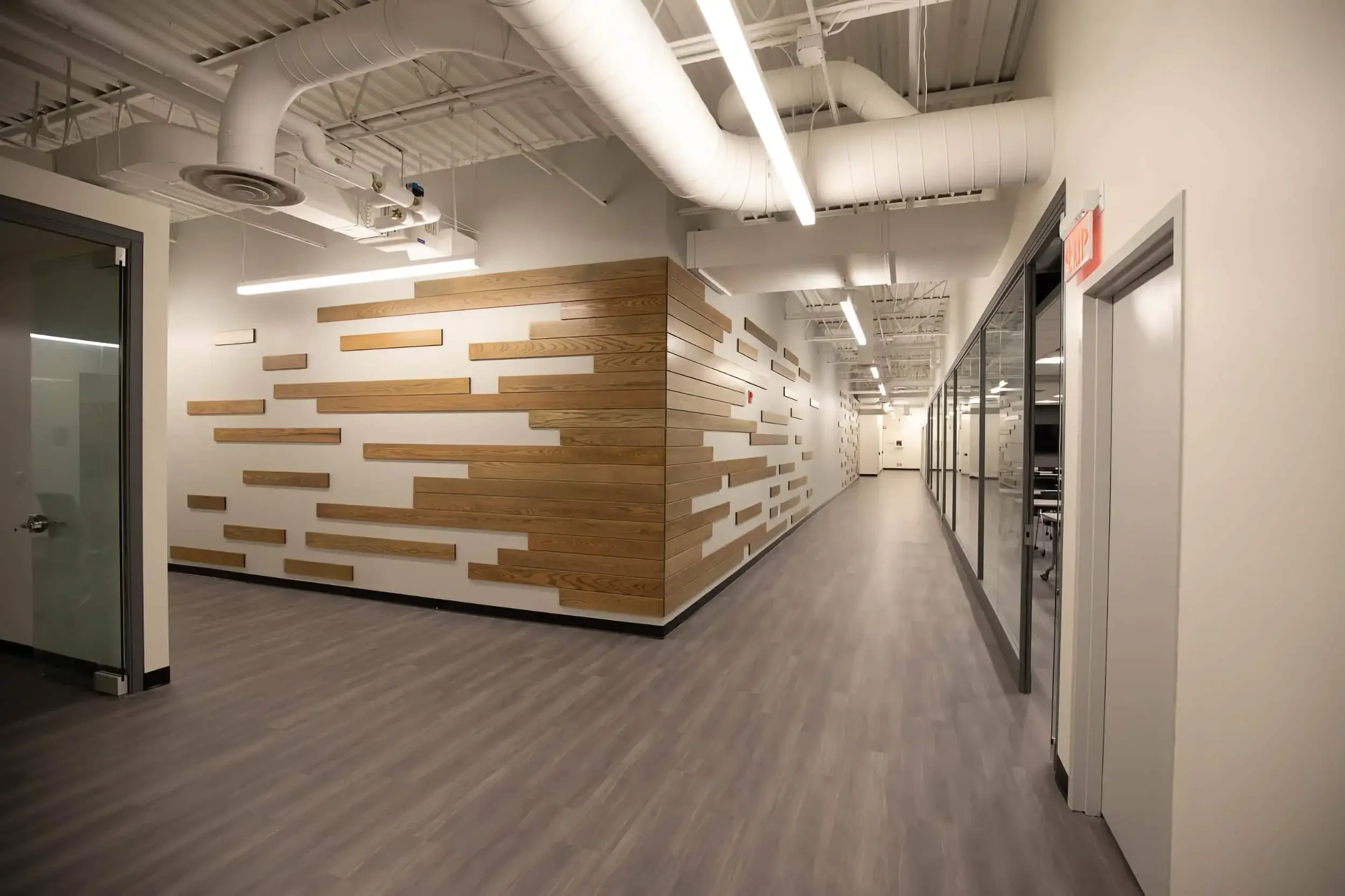 Hallway details at Erie 1 BOCES campus