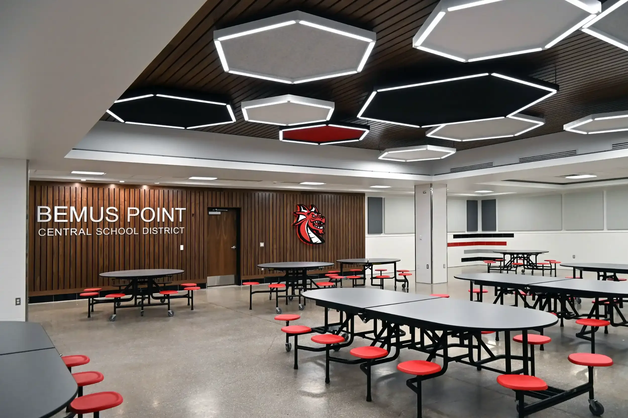 The interior of the new cafeteria at Bemus Point CSD.