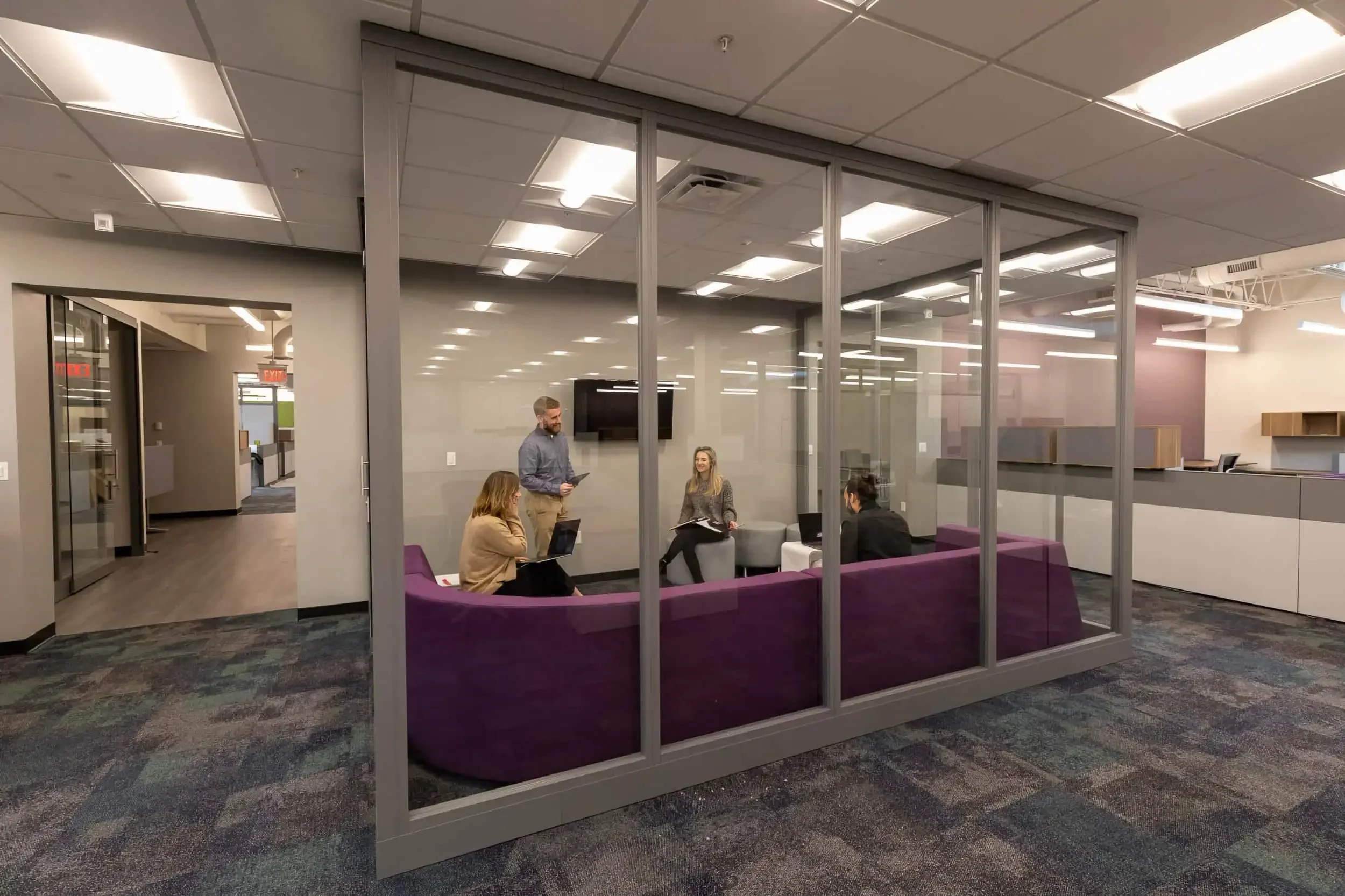 A meeting lounge at Erie 1 BOCES campus