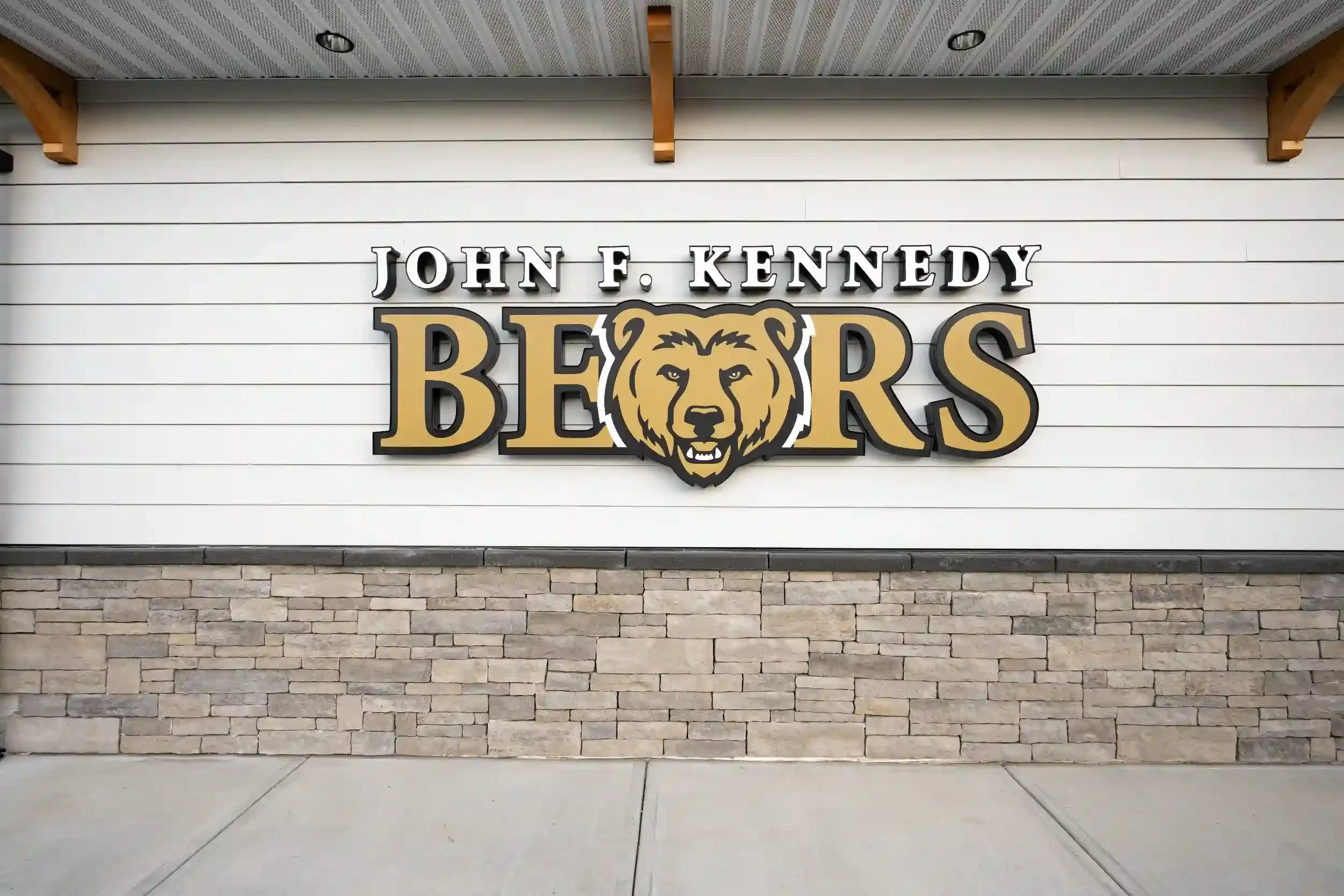 The school logo as seen on the exterior of a new concession stand at Cheektowaga Sloan UFSD.