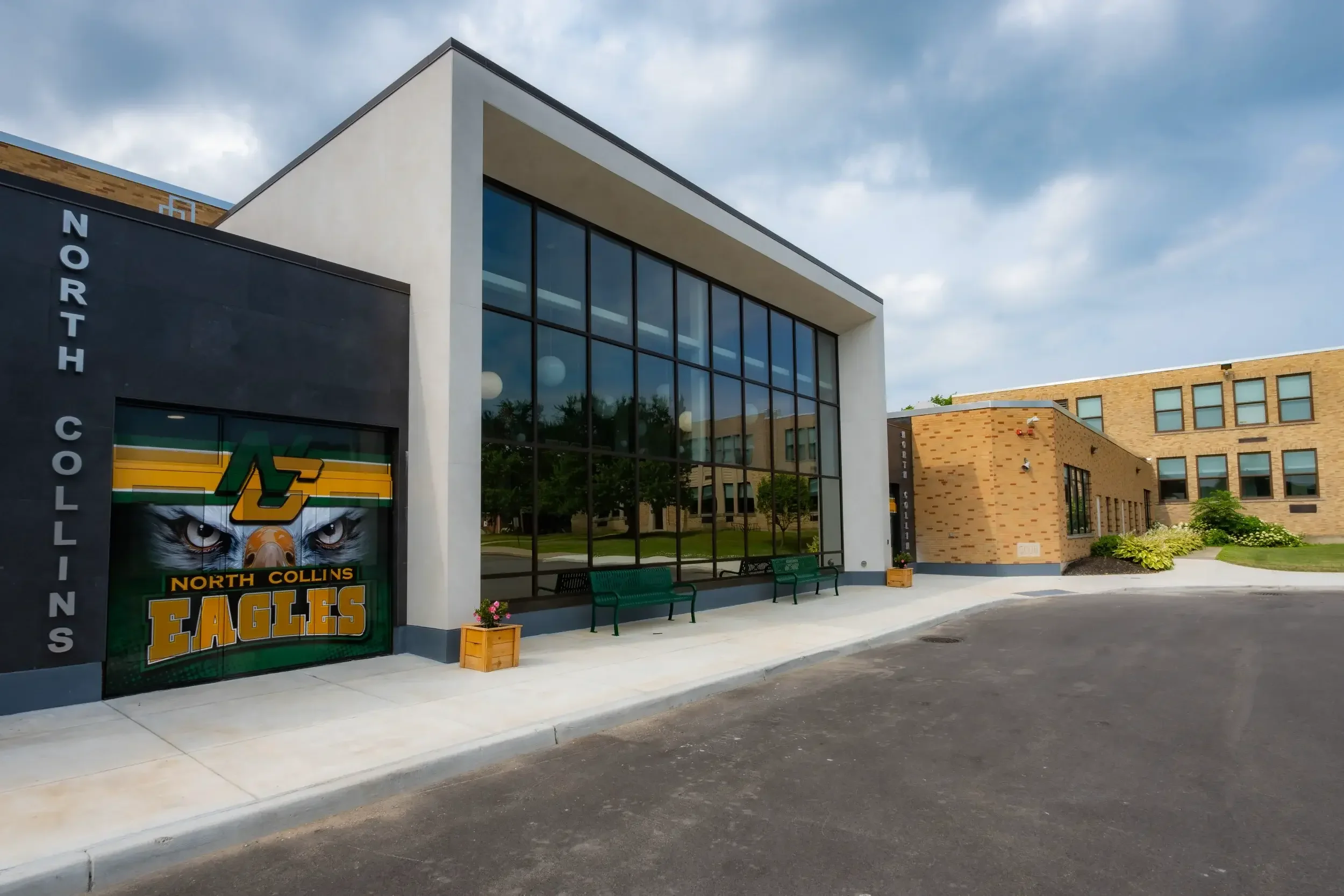 The athletic entry exterior at North Collins CSD
