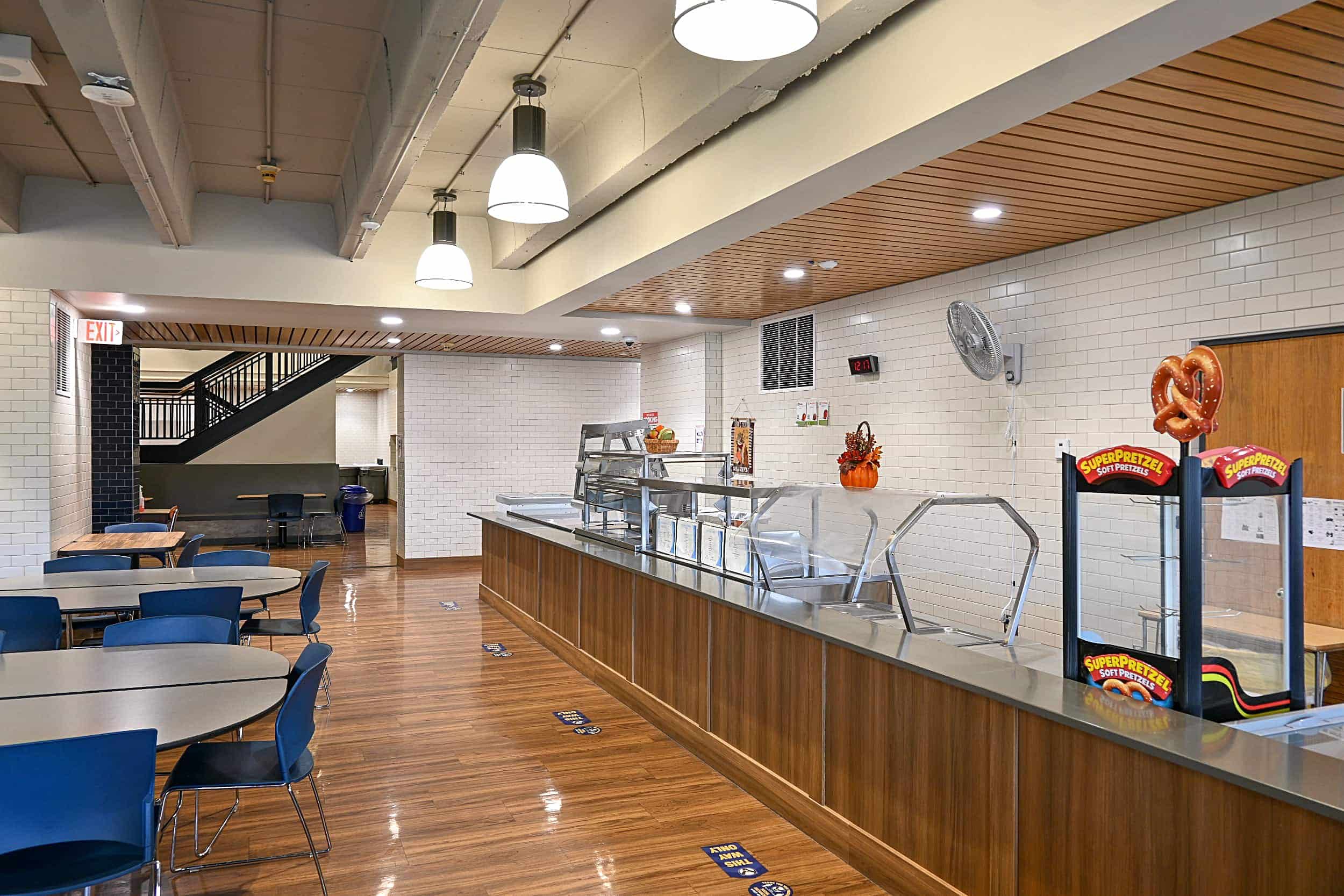 The cafeteria food service area