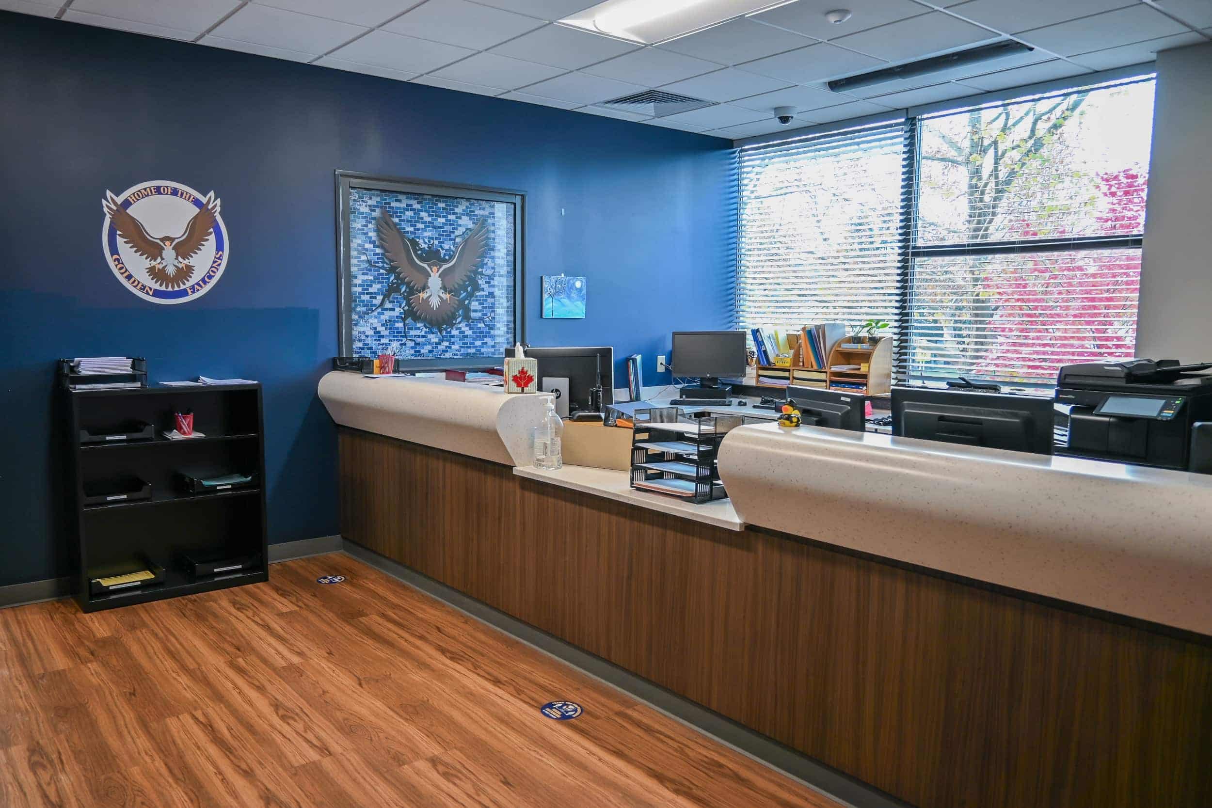 The main office reception area