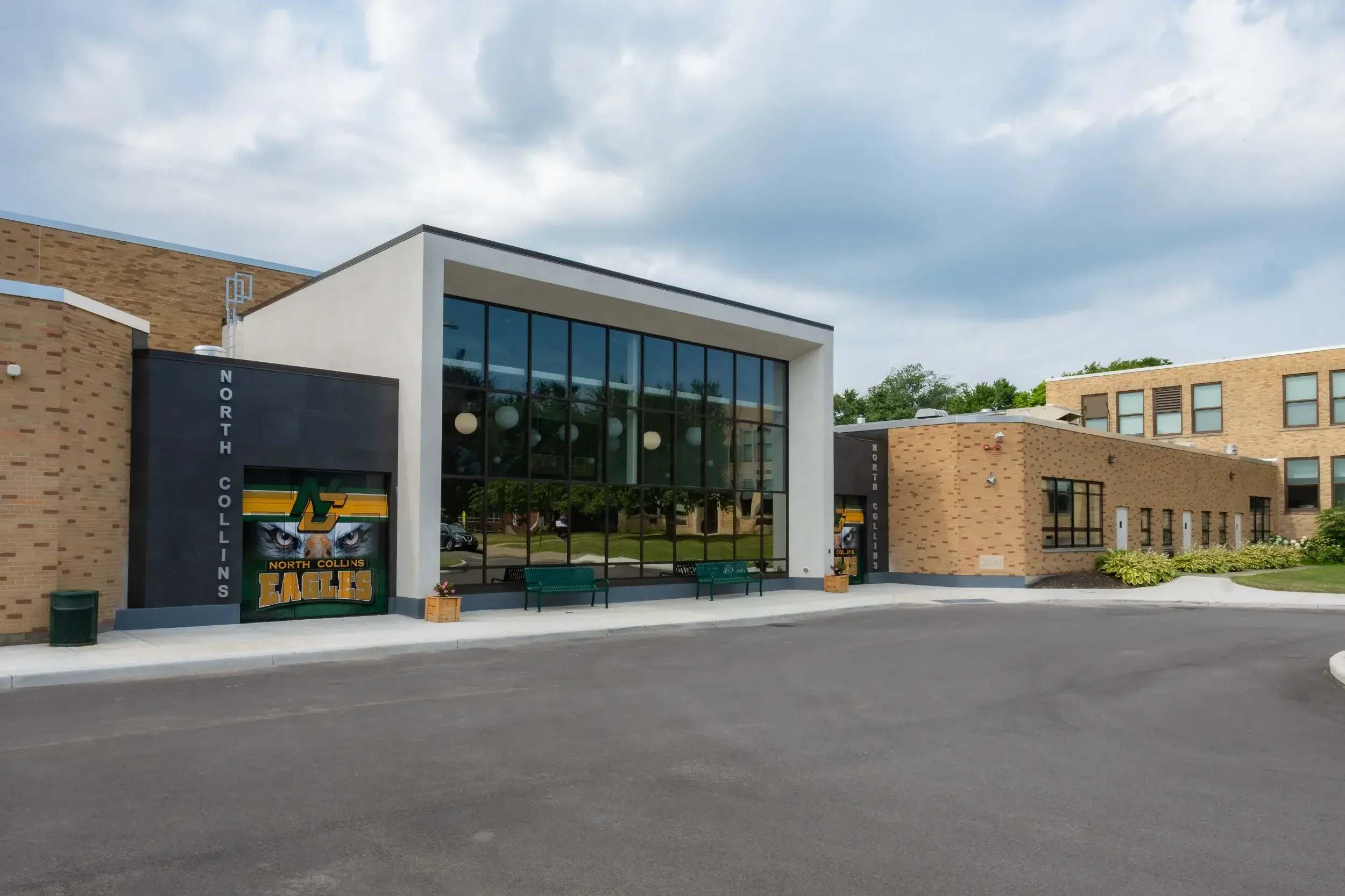 The athletic entry exterior at North Collins CSD