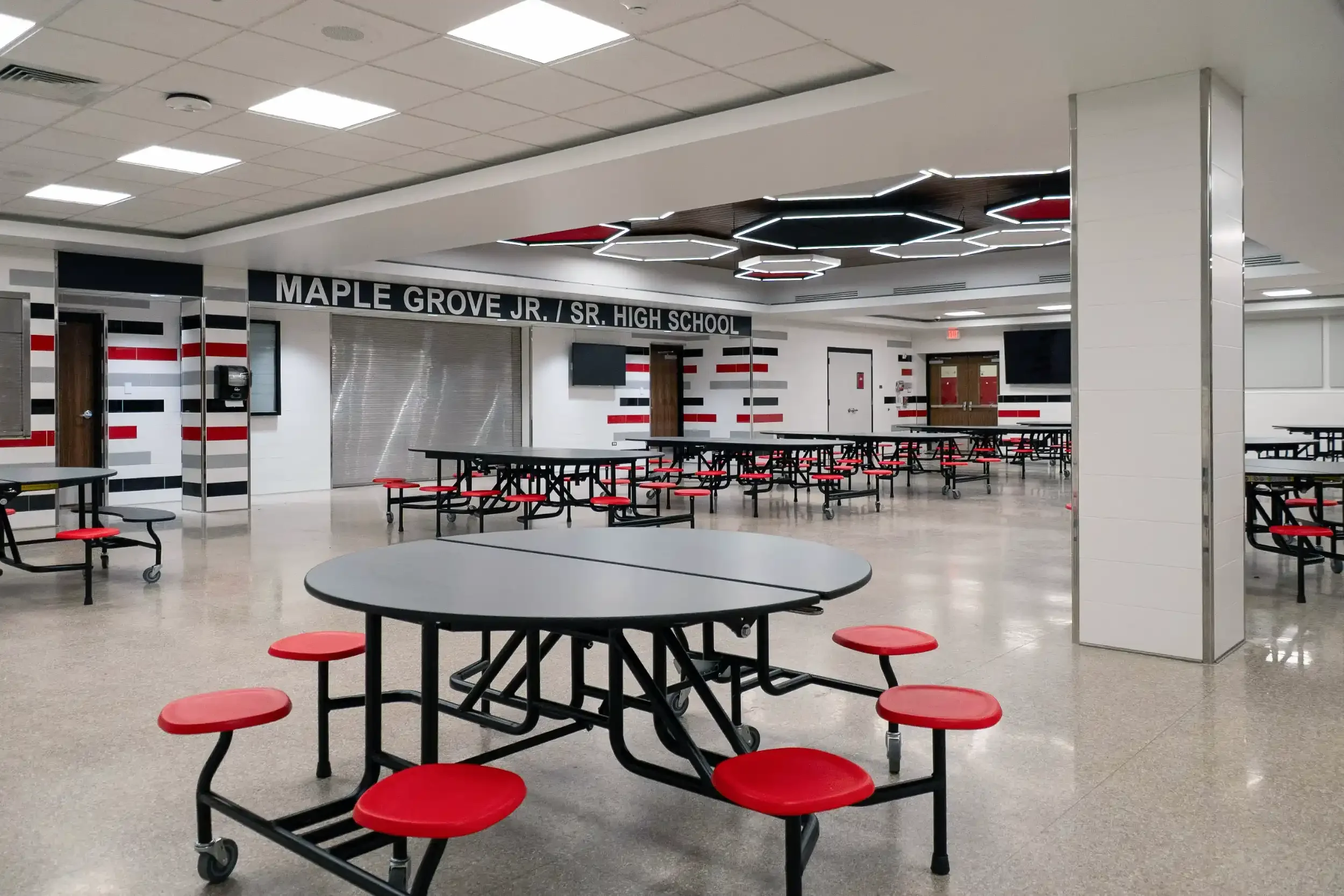 The interior of the new cafeteria at Bemus Point CSD.