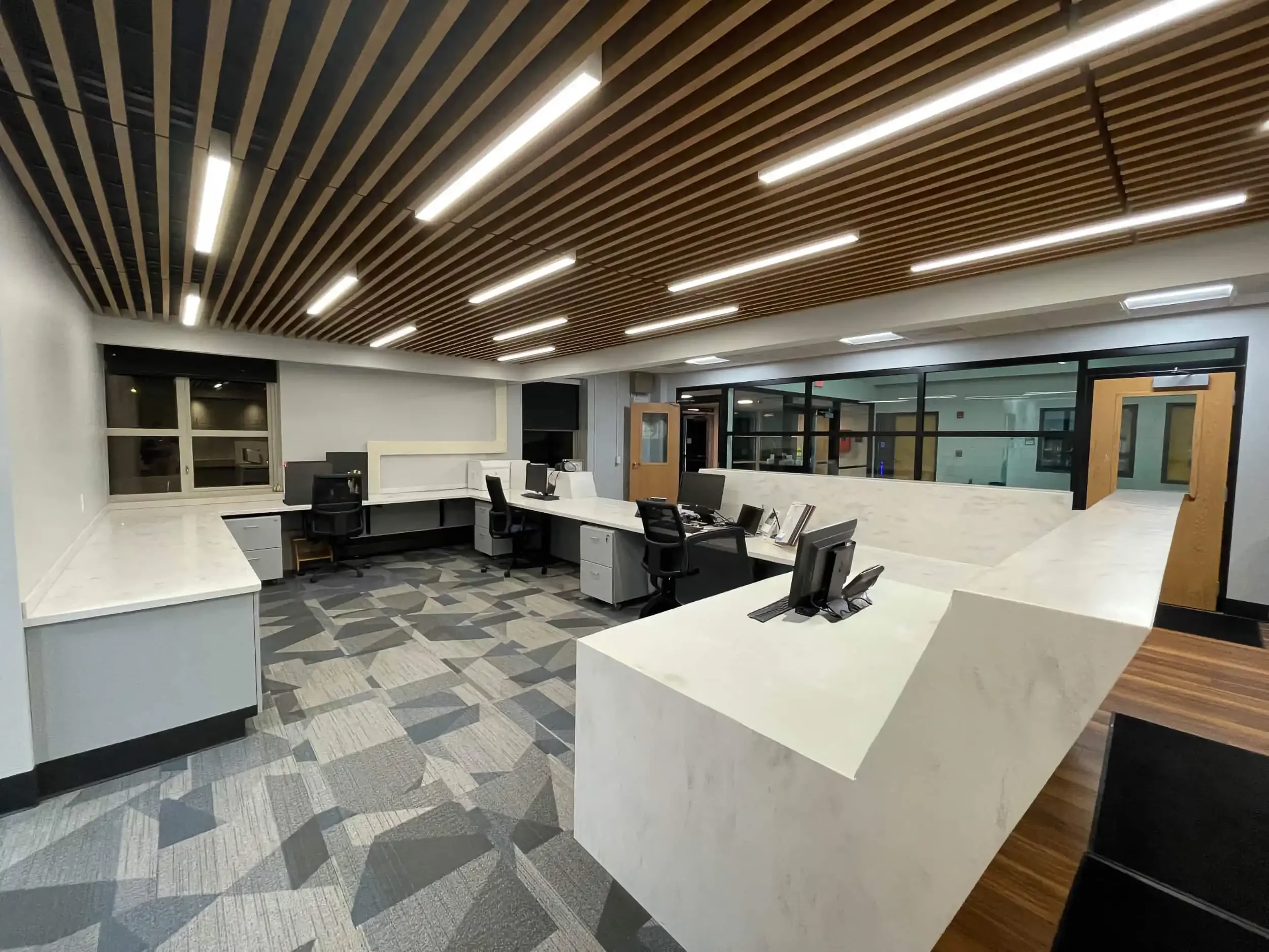 The reception area at Erie 1 BOCES Harkness Career & Technical Center