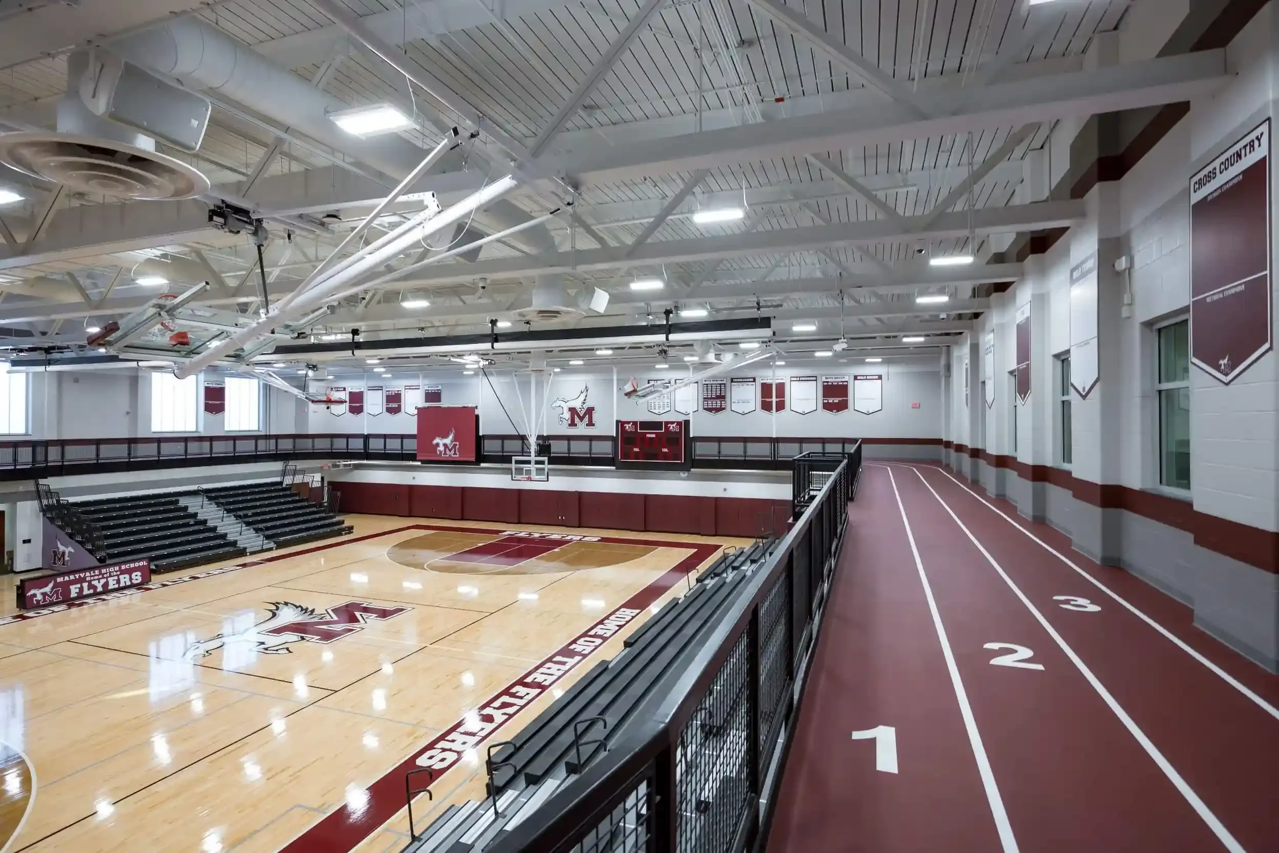 The walking track around the gymnasium's upper floor