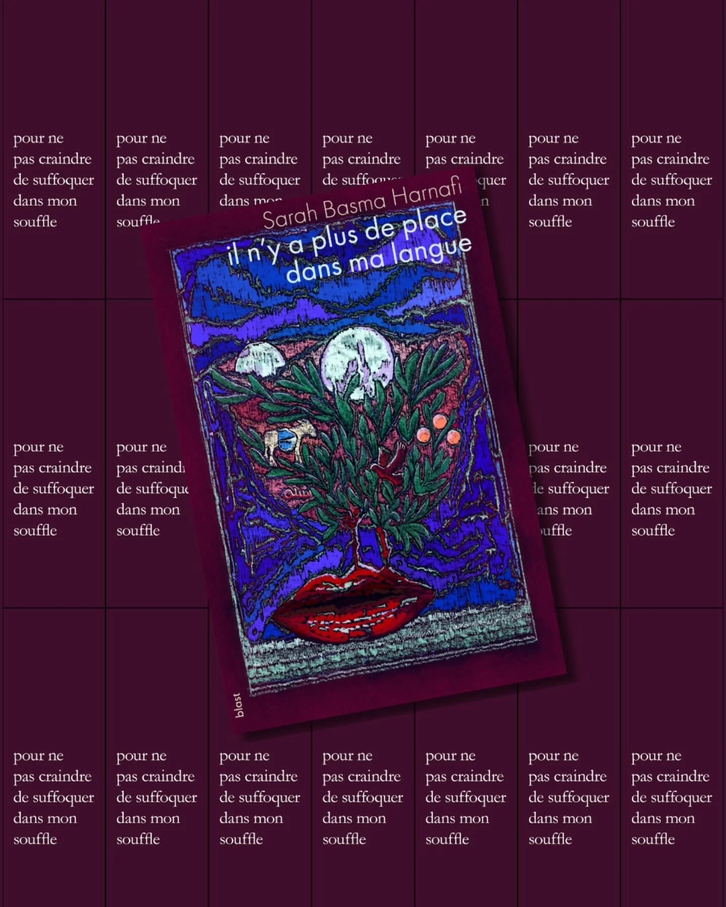 Aujourd'hui para&icirc;t Il n&rsquo;y a plus de place dans ma langue de @harnafisarahbasma ❤️&zwj;🔥❤️&zwj;🔥
Le recueil fait appara&icirc;tre un point de tenue : malgr&eacute; la destruction, des gestes de survie, des liens et des pratiques collecti
