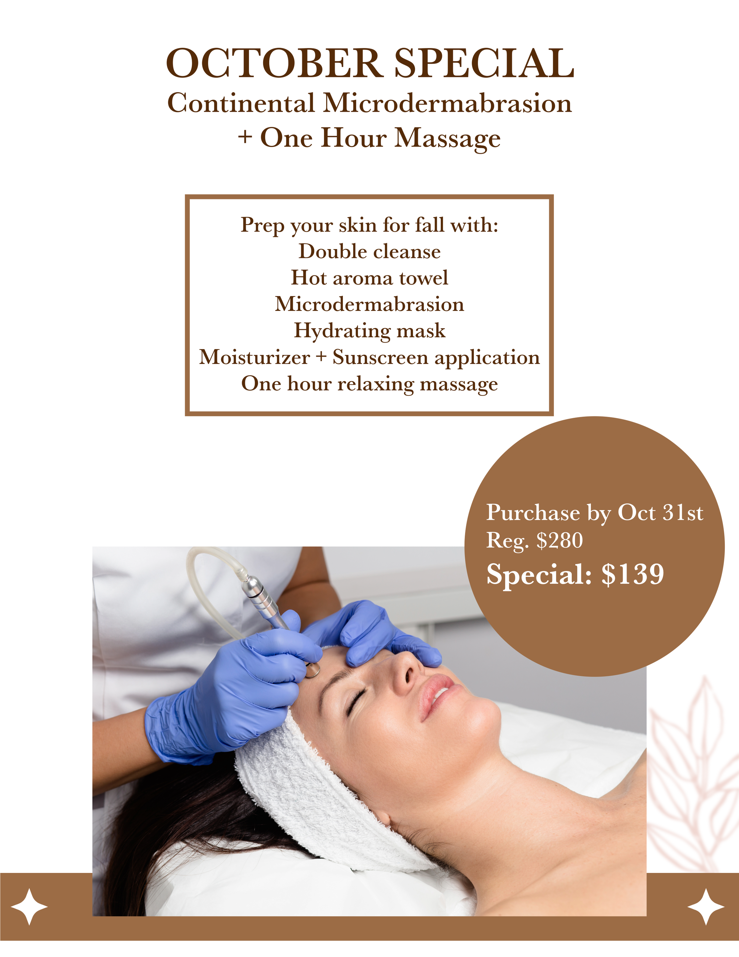 October Special: Continental Microdermabrasion + One Hour Massage