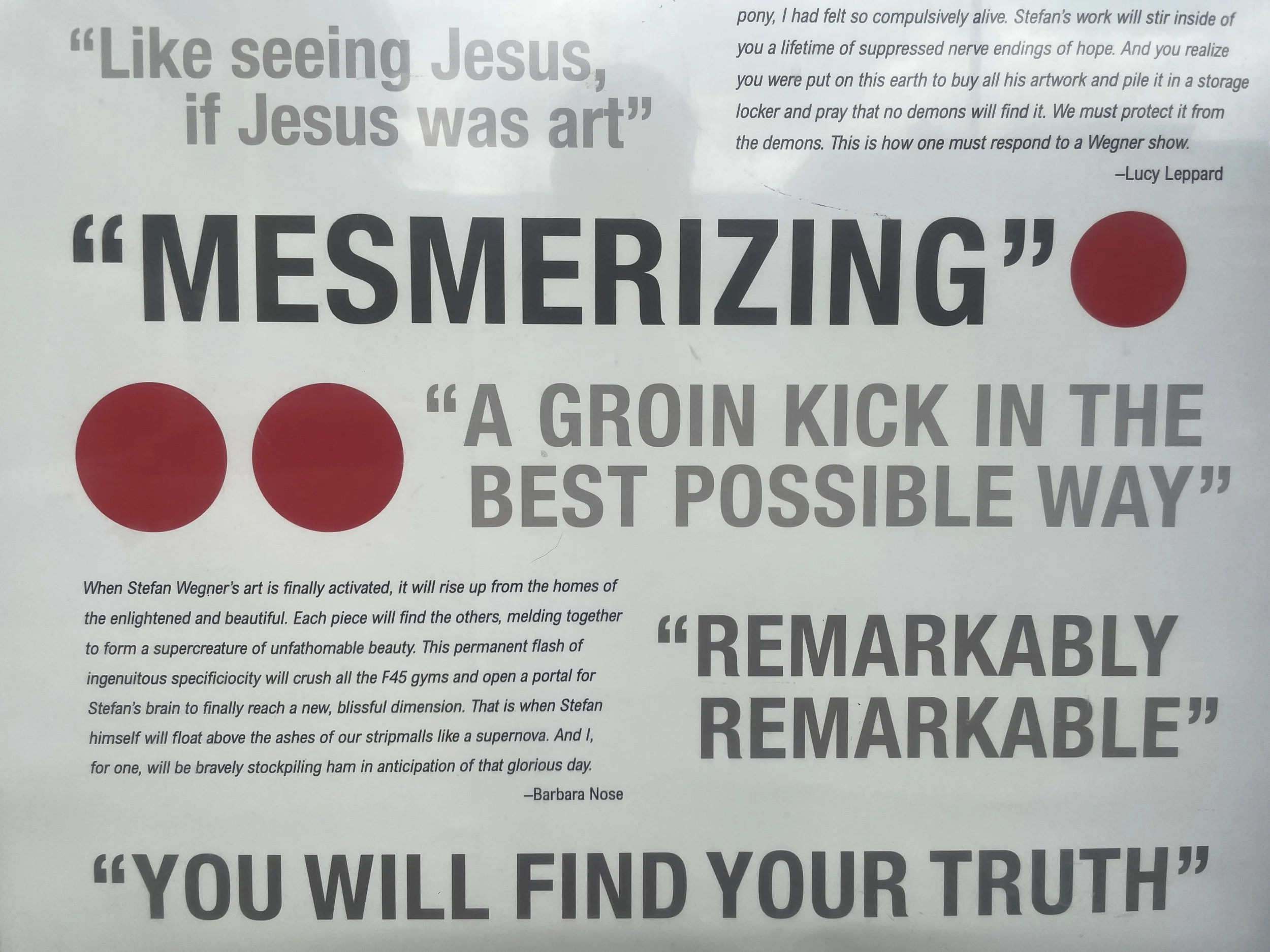 Stefan Wegner Much Too Much Conceptual Art Solo Show