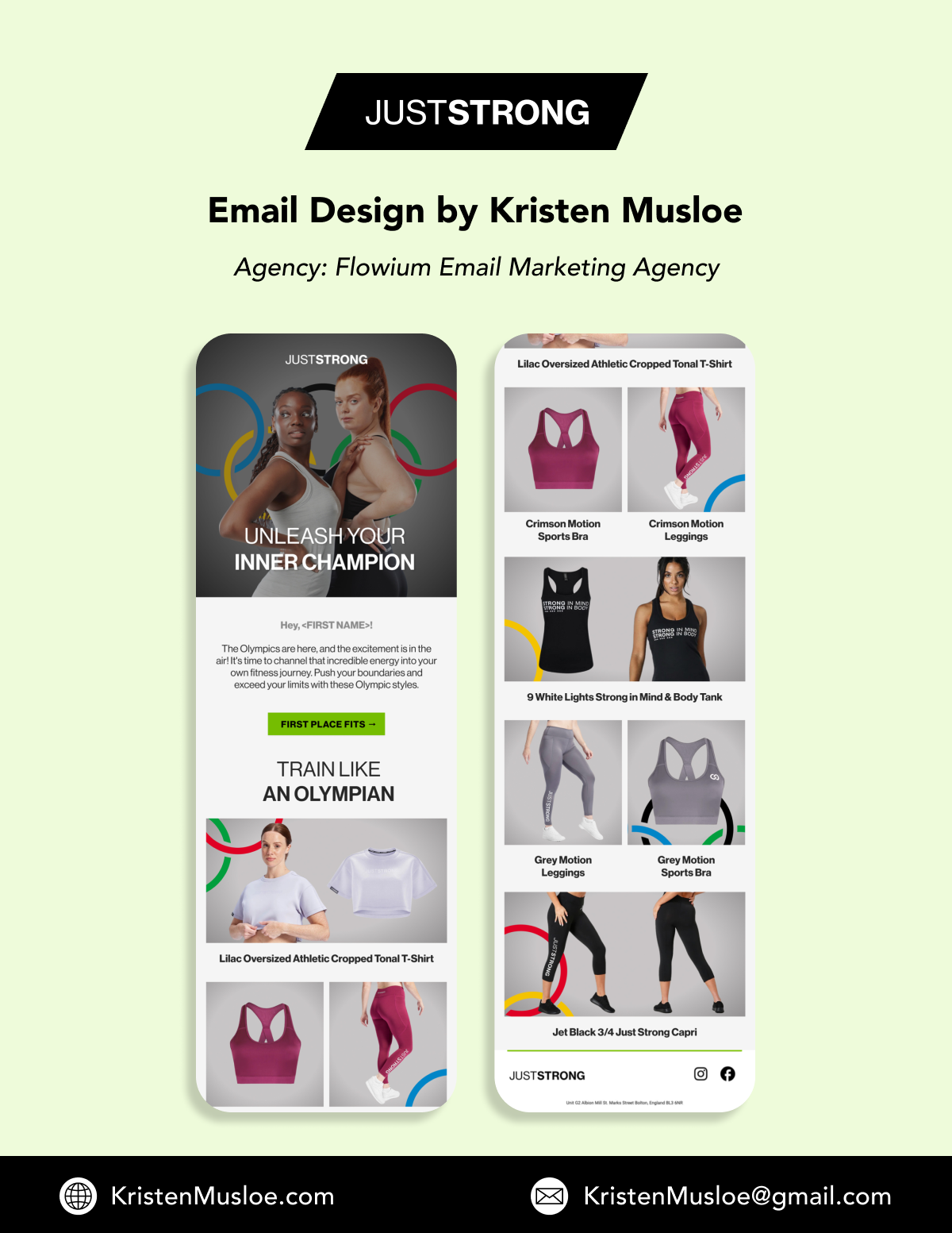 JUSTSTRONG Email Design