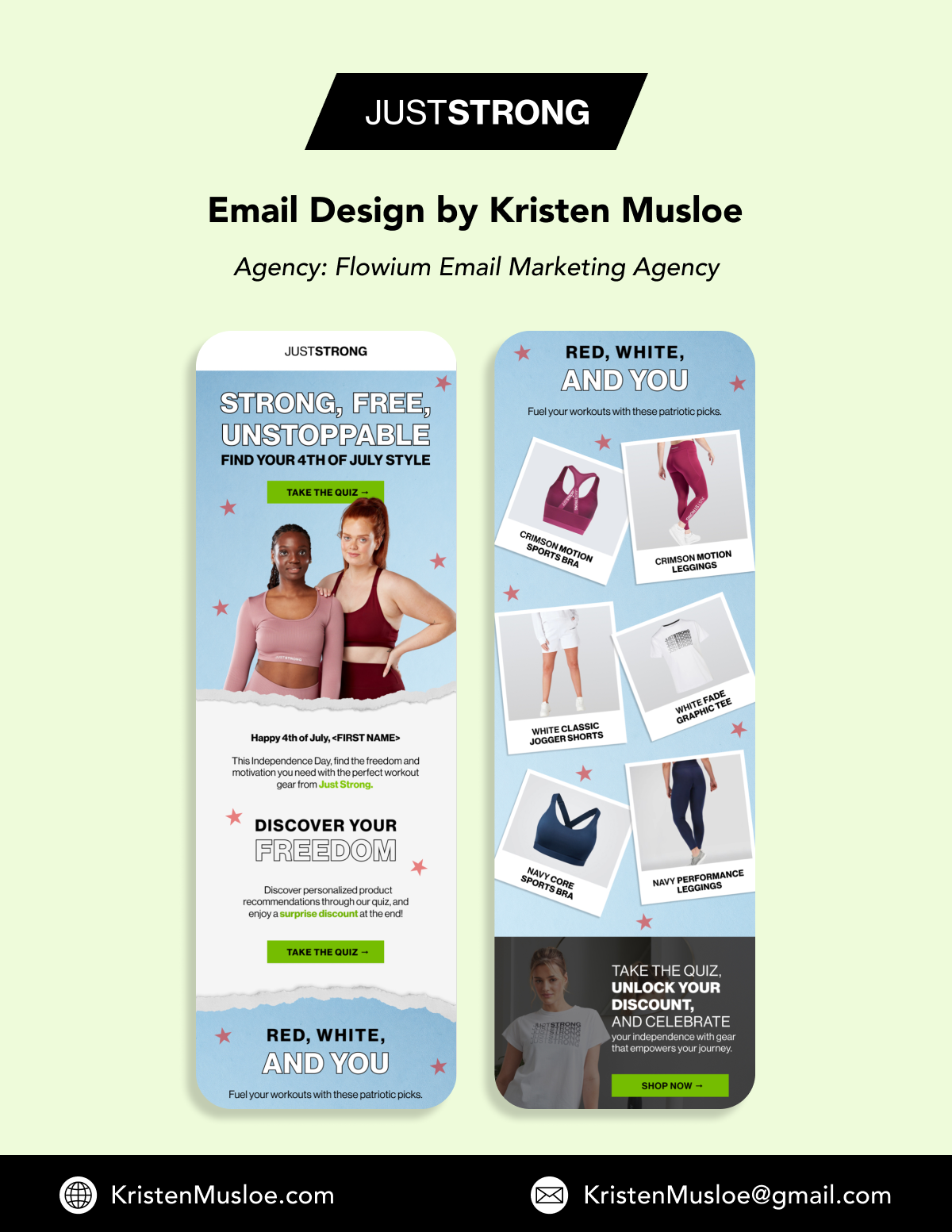 JUSTSTRONG Email Design