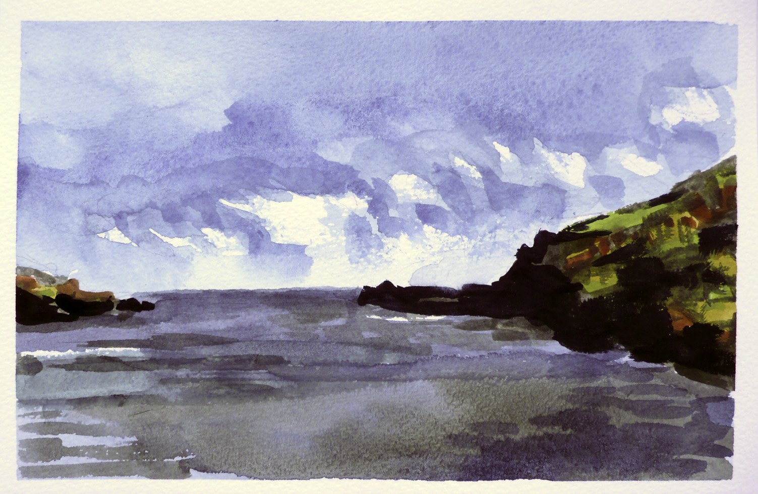 "Hanauma Bay I" watercolor on paper 6" x 9"