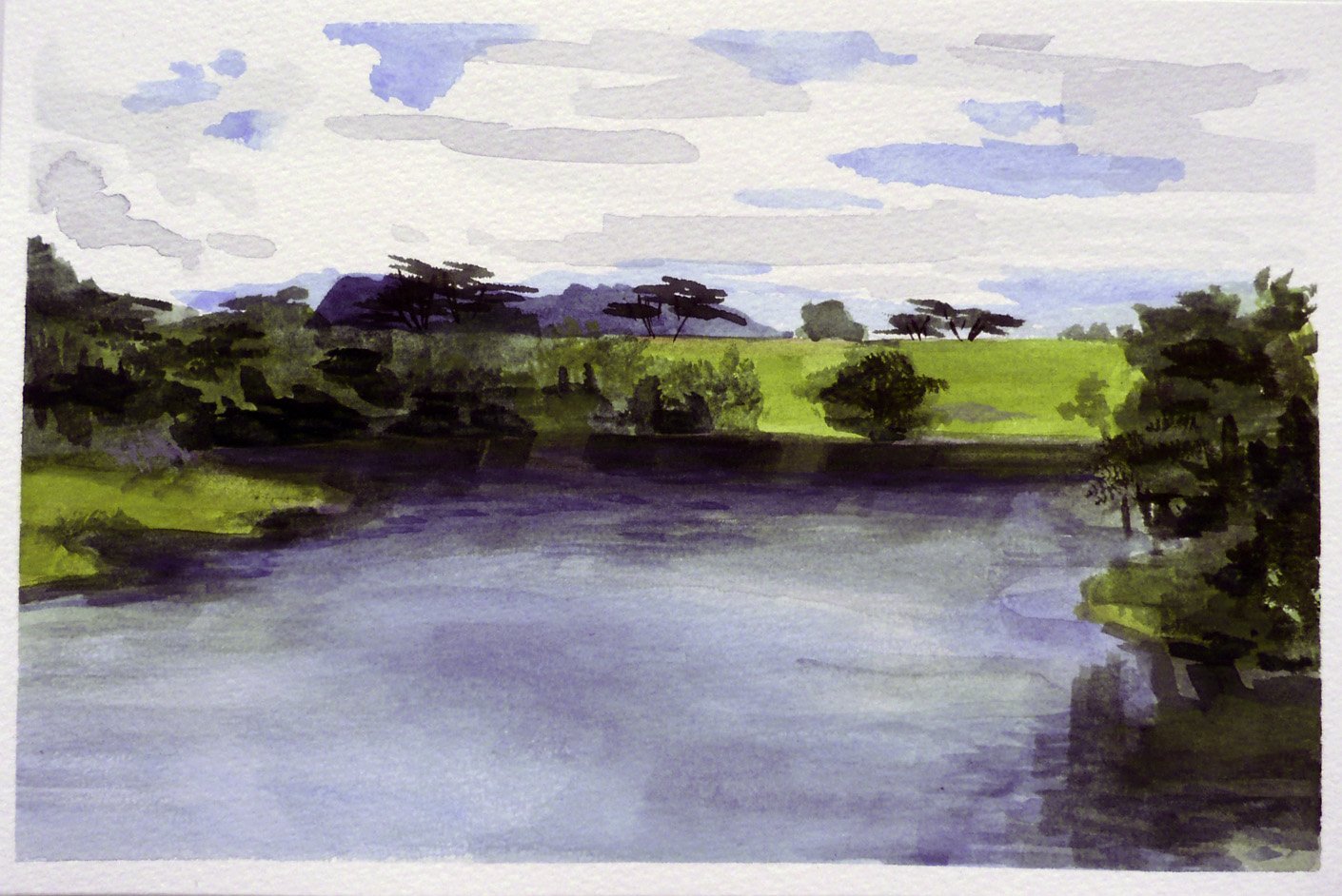 "Hóomaluhia" watercolor on paper 6" x 9"