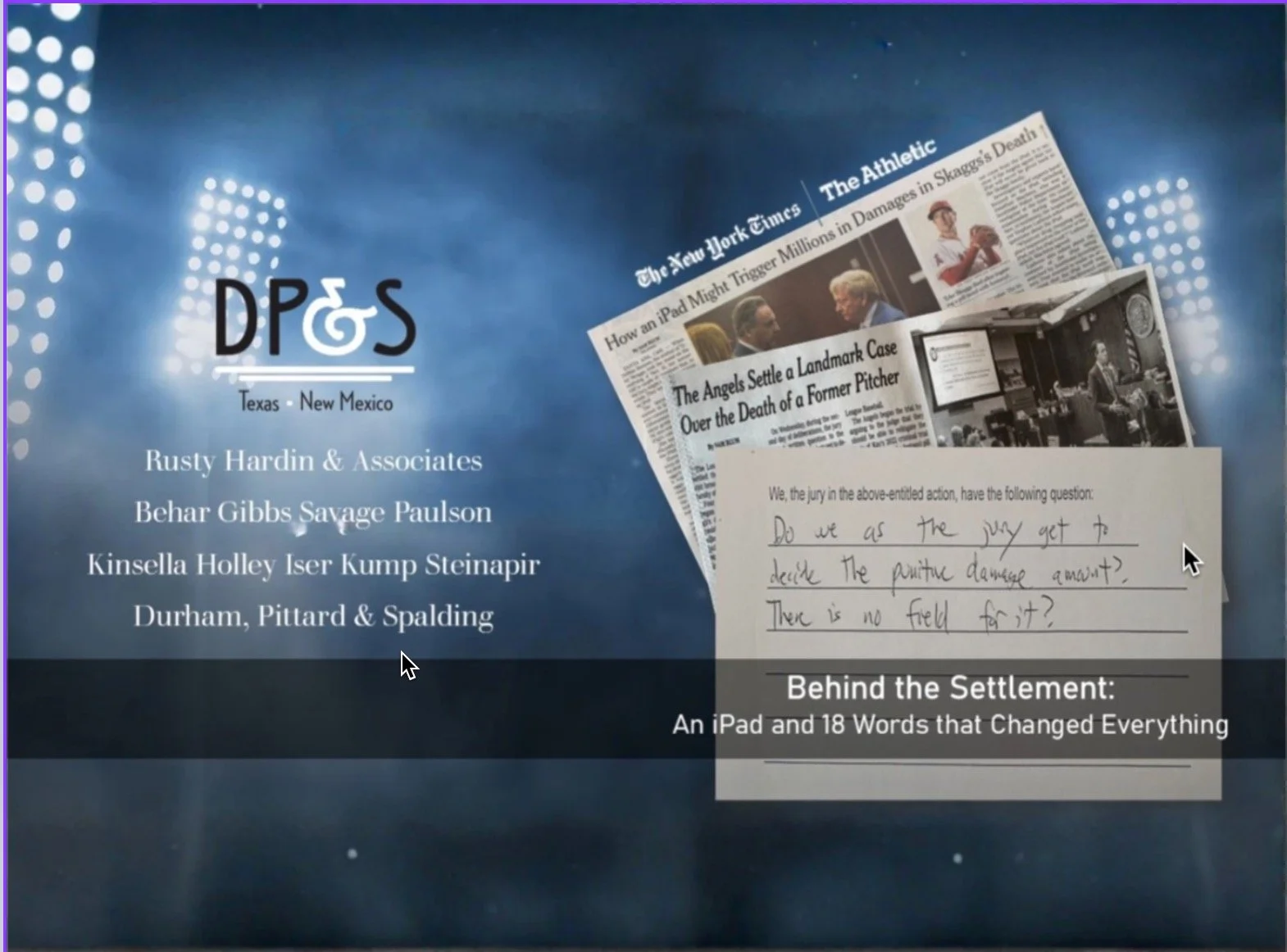 Behind the Tyler Skaggs Settlement: How an iPad and an 18-Word Jury Note Changed Everything