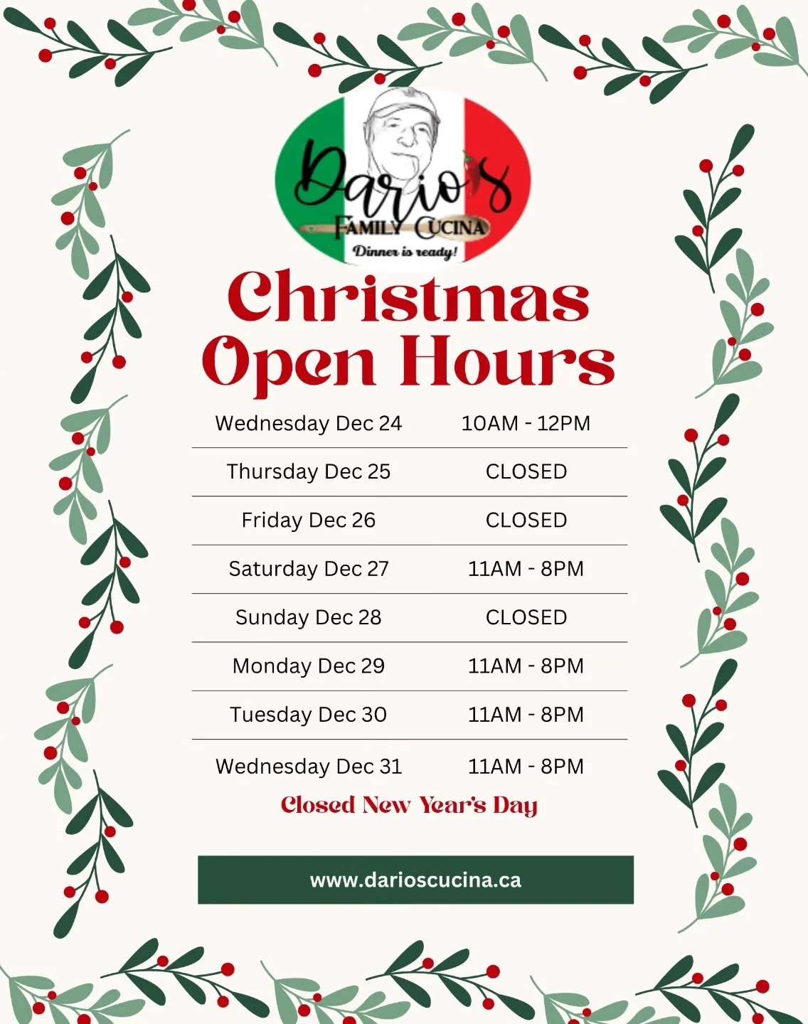 🎄CHRISTMAS HOURS🎄 Wishing all of our wonderful customers a Merry Christmas &amp; Happy New Year 🎉 We look forward to seeing you all. 
Cheers! 🍷