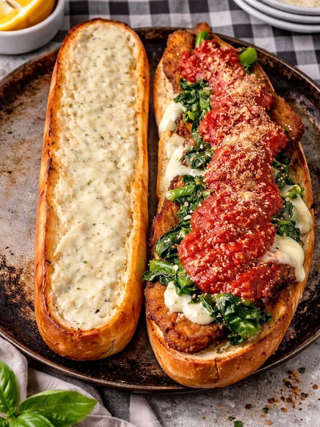 🔥 The Josie Sub 🔥
Toasted garlic sub bun stacked with a crispy veal cutlet, rapini, melted mozzarella, and topped with our signature Dario&rsquo;s sauce and rich tomato sauce, finished with a sprinkle of parmesan.

Simple. Classic. Absolutely irres