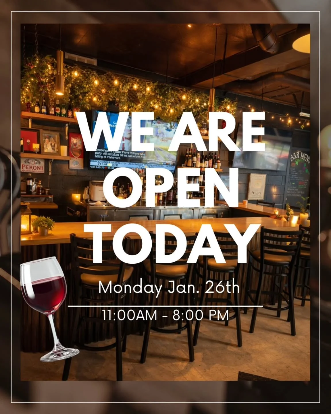 ❄️ Snowy days call for comfort food &amp; a good glass of wine 🍷
We&rsquo;re OPEN TODAY at Dario&rsquo;s Family Cucina!
Stop in, warm up, and enjoy your favourite Italian dishes made with love 🇮🇹🍝
See you soon!