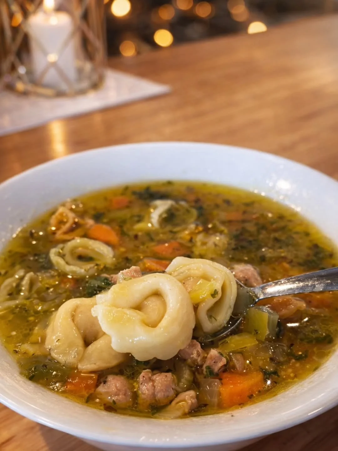 🍲 Nothing says comfort like a warm bowl of homemade tortellini soup.
Slow-simmered broth, tender tortellini, chicken and fresh vegetables &mdash; made with love and served hot. Perfect for a chilly day or anytime you need a little comfort food. 🤍

