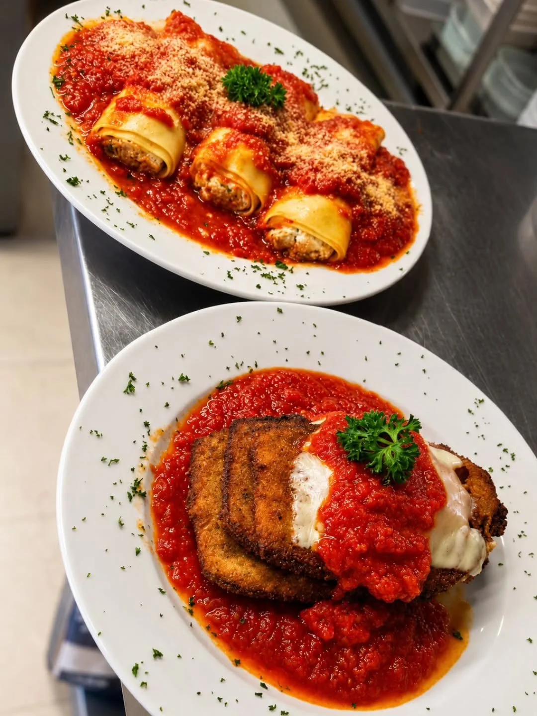 Looking for something delicious and vegetarian? 🌿✨

Our Spinach &amp; Cheese Cannelloni and Eggplant Parmesan are absolute fan favorites packed with flavor, comfort, and made with love. 💚

Whether you're a vegetarian or just craving something heart