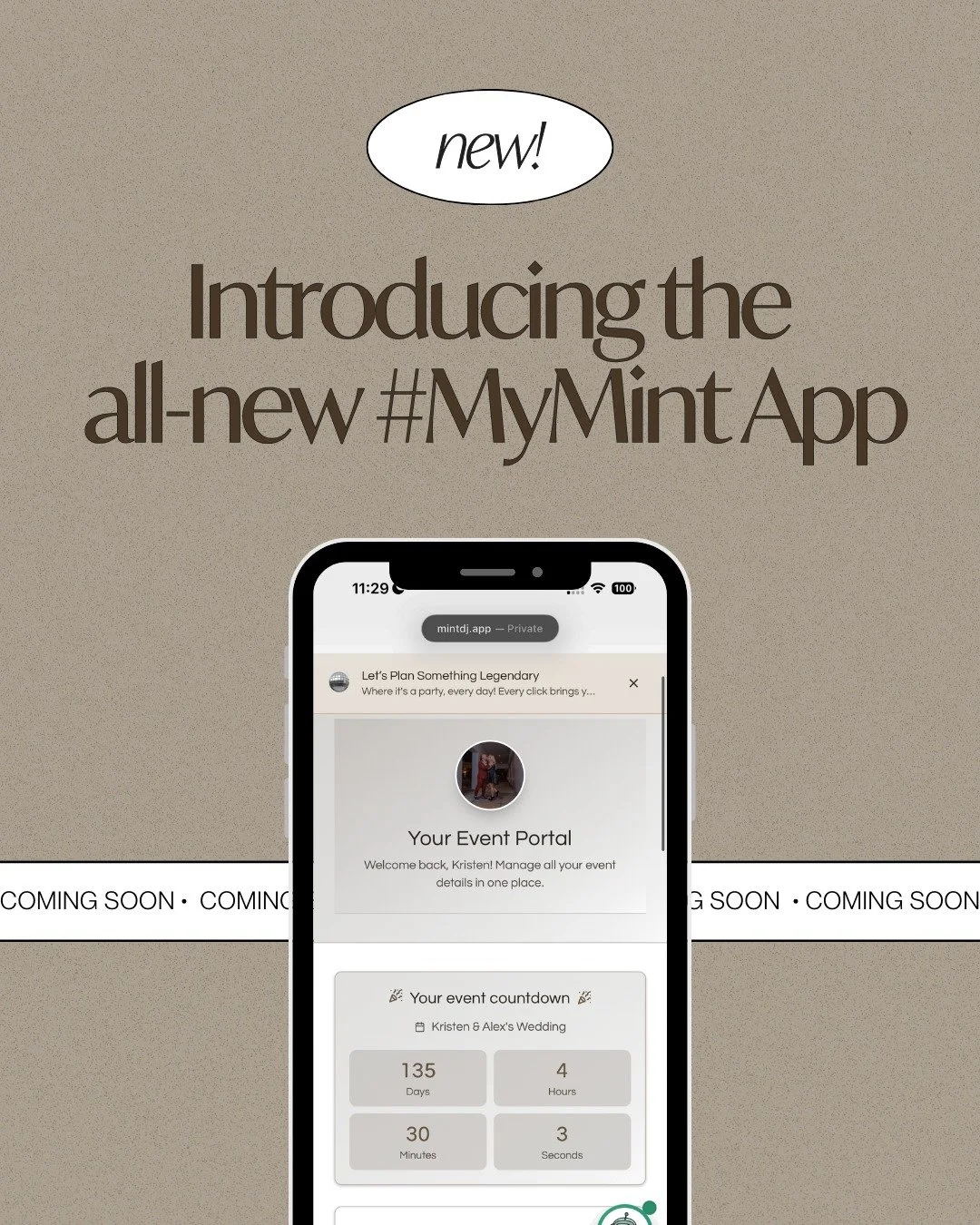 Months in the making, our brand-new client portal is here to level-up your event experience! Plan your music, sign contracts, pay online, message your DJ, and track every milestone leading up to your big day, all in one place. Plus, meet Minty, your 