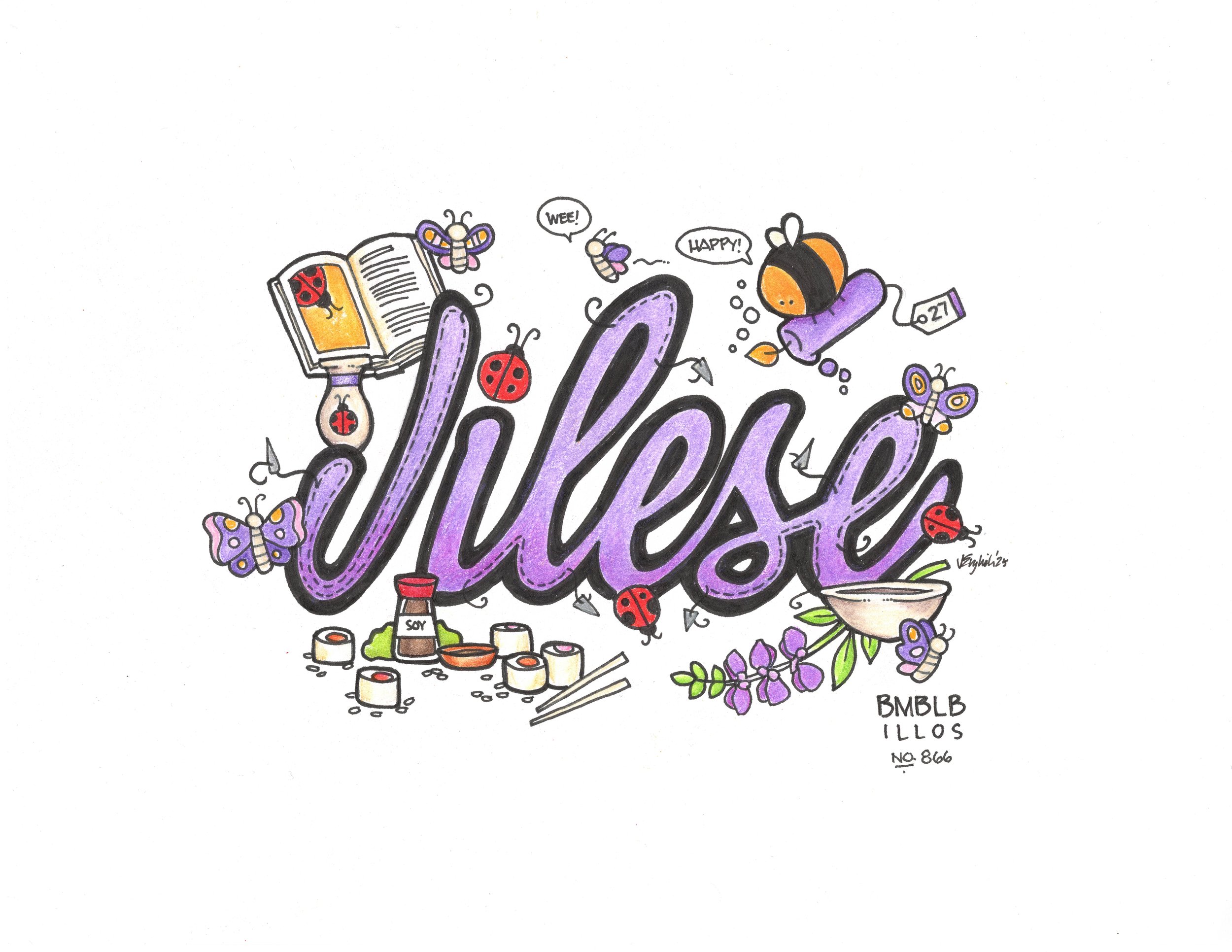 Jilese birthday illustration 11x8.5