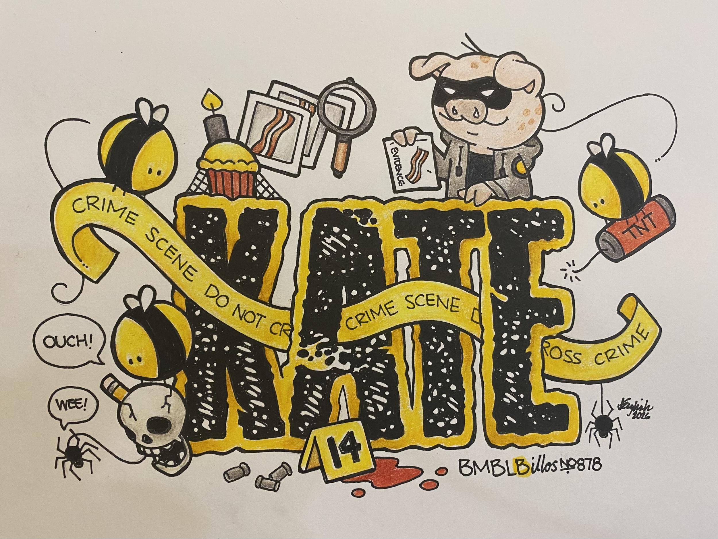 Kate birthday illustration 11x8.5