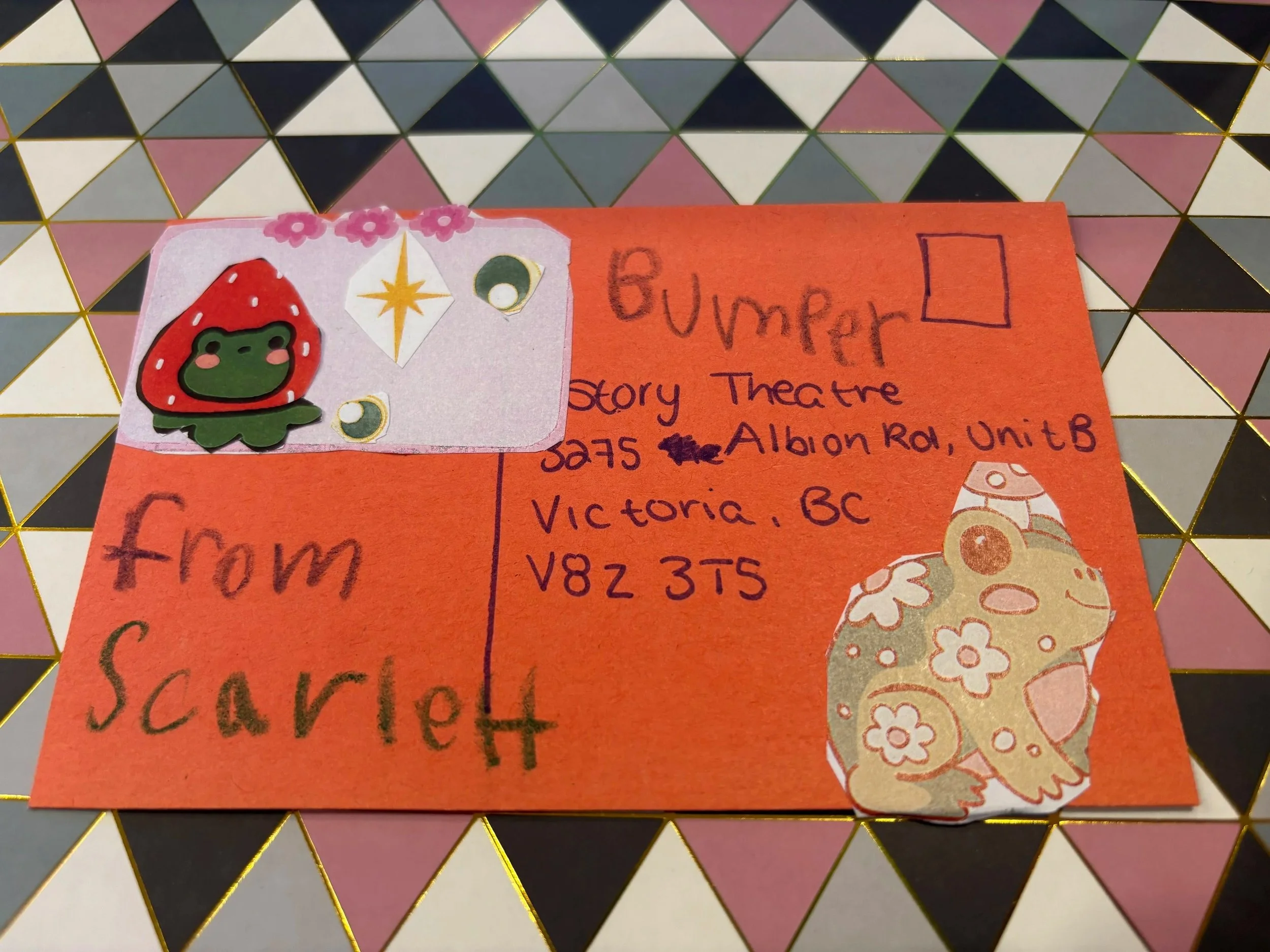 Bumper Collage Postcard by Scarlett

“To Bumper, from Scarlett”