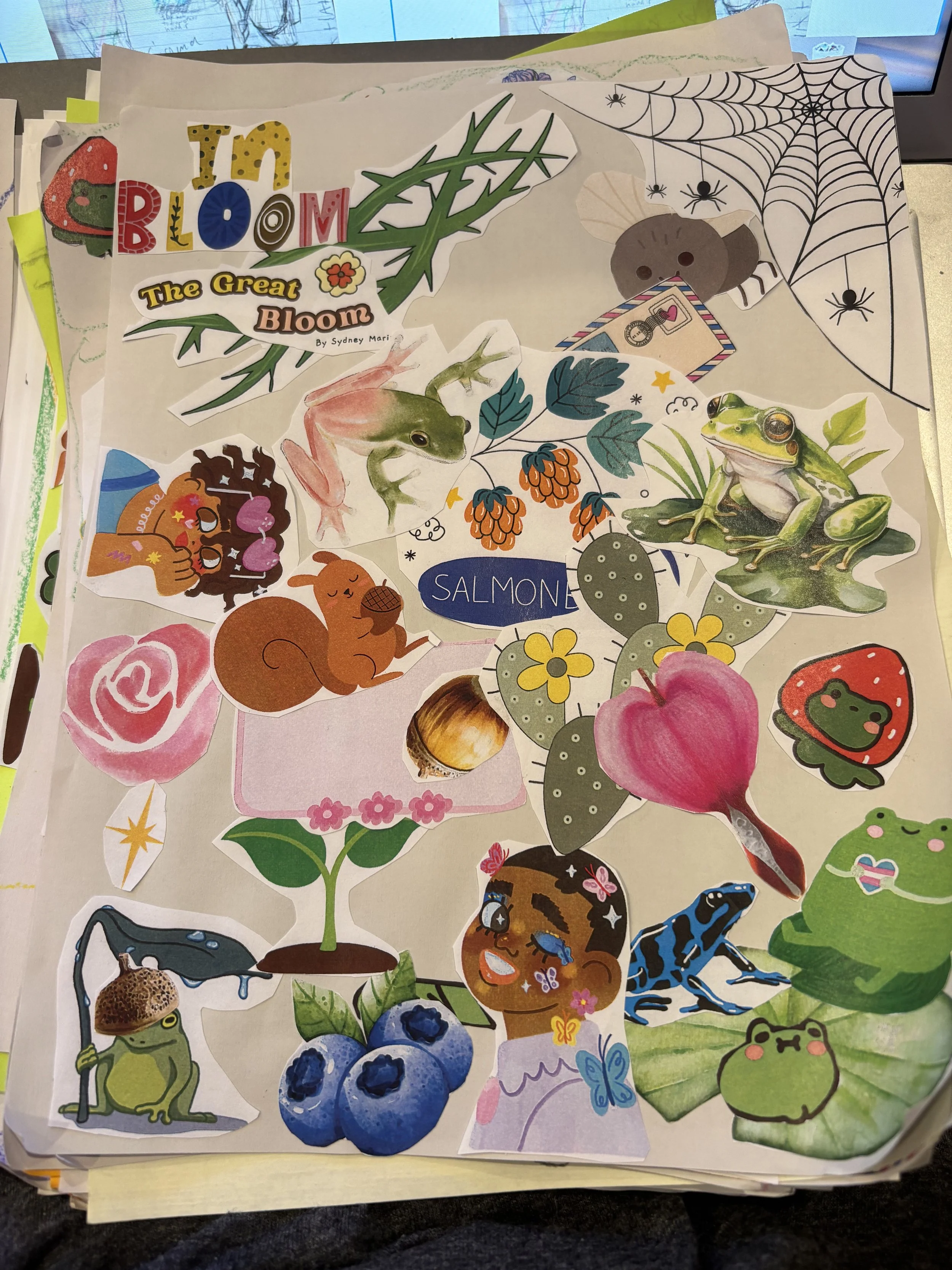 Front: The Great Bloom Collage by Aurora

Back: “To Monica/Bumper, From Aurora. It was great having you here at SMCS (Sk’il’ Mountain Community School). I hope you have the best day ever 