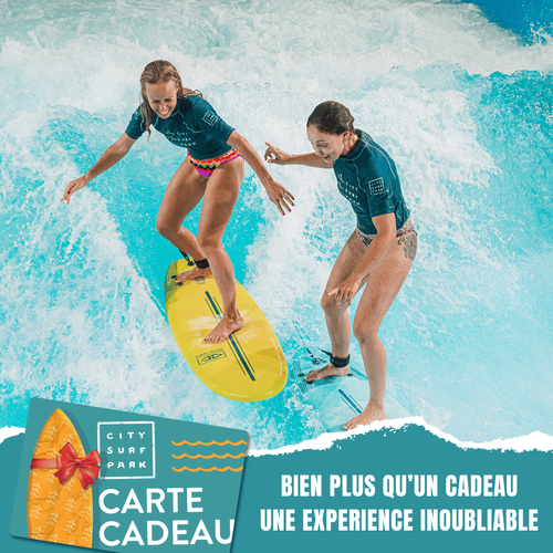 Bon cadeau session de surf duo couple Lyon