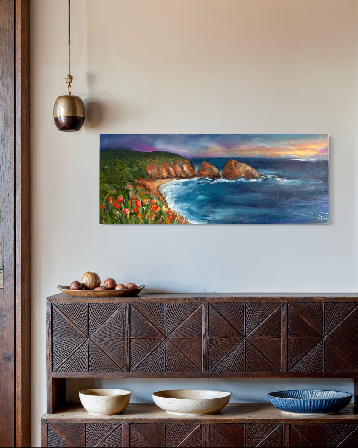 Coastal Bloom_16x40_Oiloncanvas_ShaneyFago_2026InRoom.PNG