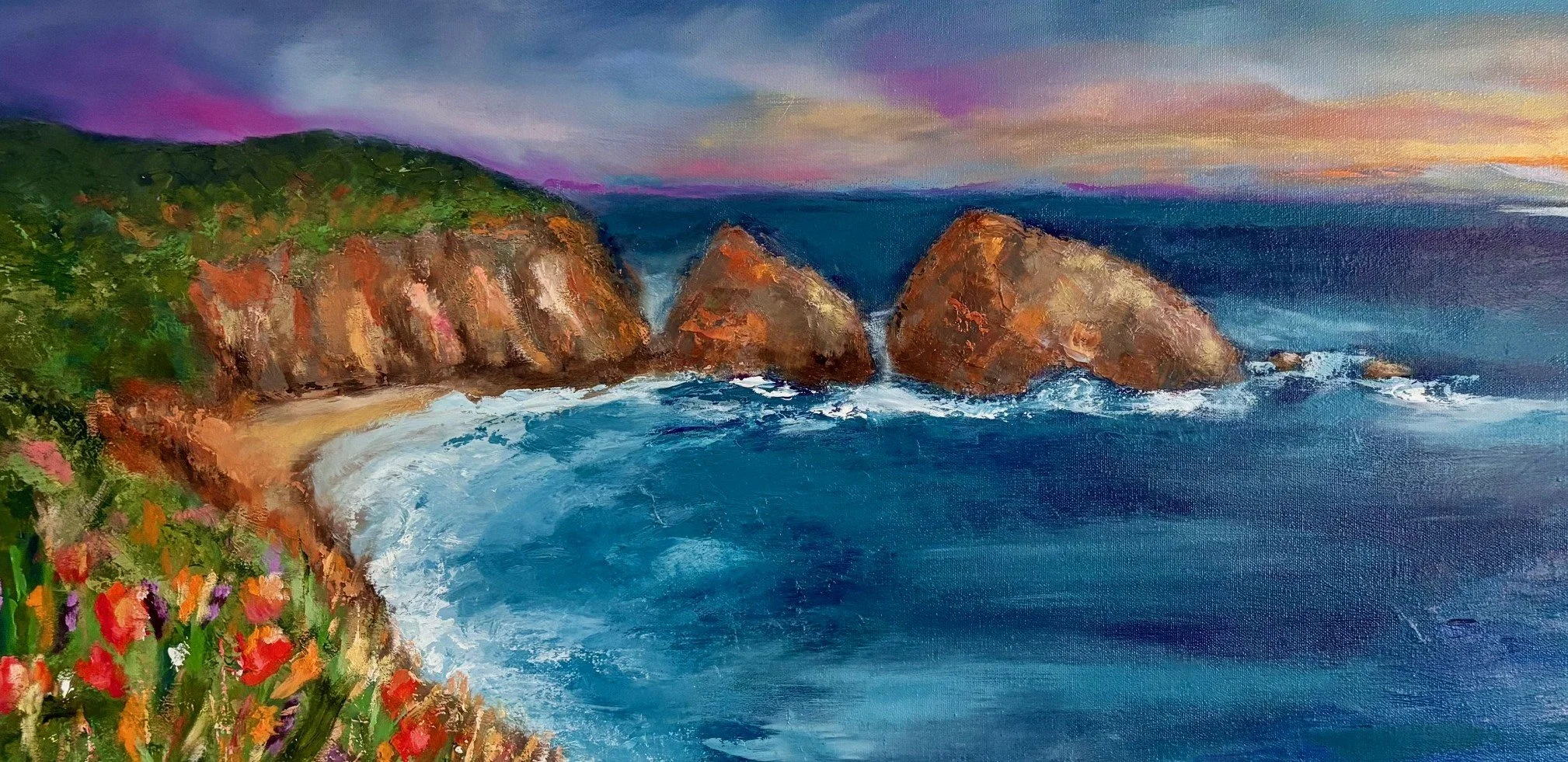 Coastal Bloom_16x40_Oiloncanvas_Shaney Fago_2026Close.jpeg