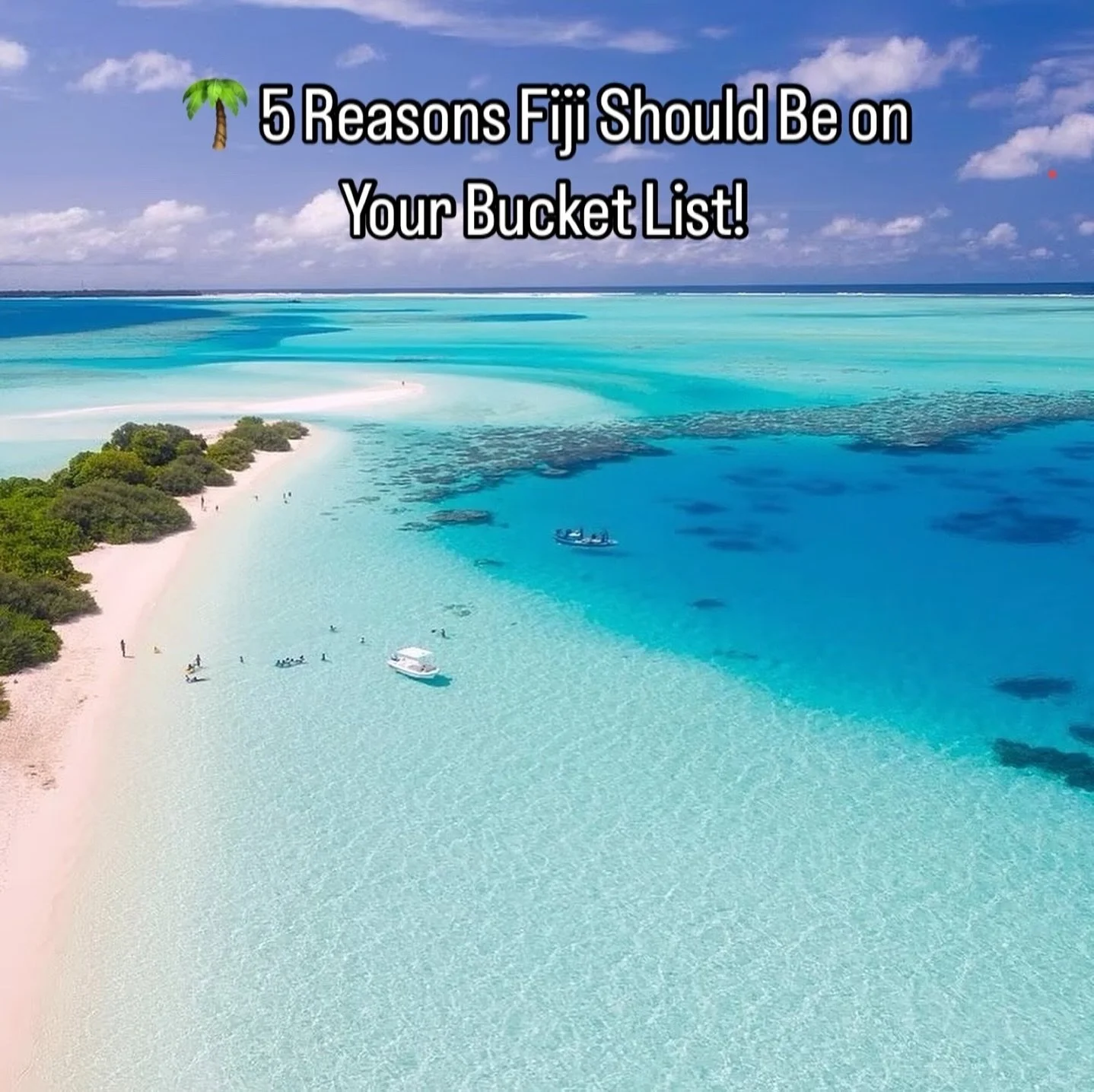 🌴 5 Reasons Fiji Should Be on Your Bucket List!

🌊 Crystal-Clear Waters: Dive into vibrant reefs and swim with manta rays.
🌺 Warm Fijian Smiles: Feel the magic of every heartfelt &ldquo;Bula!&rdquo;
🏝 Stunning Islands: Discover hidden beaches and