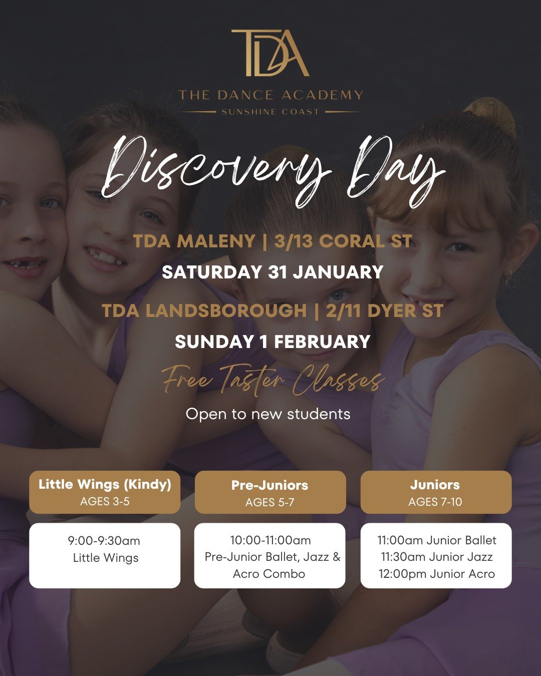 Looking for a Confidence-Building Activity for Your Child? ✨

If you&rsquo;ve been thinking about dance for your little one, this is the perfect chance to try it with no commitment. The Dance Academy Sunshine Coast is hosting a Discovery Day with FRE