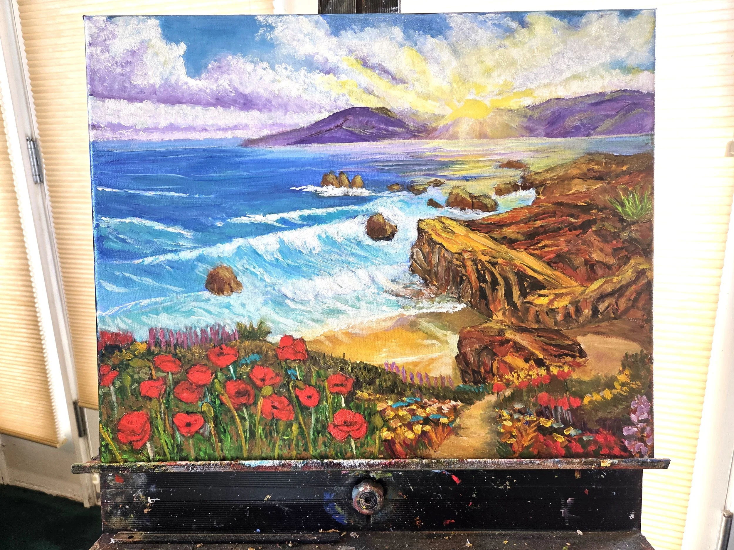 Poppies by the sea easel.jpg