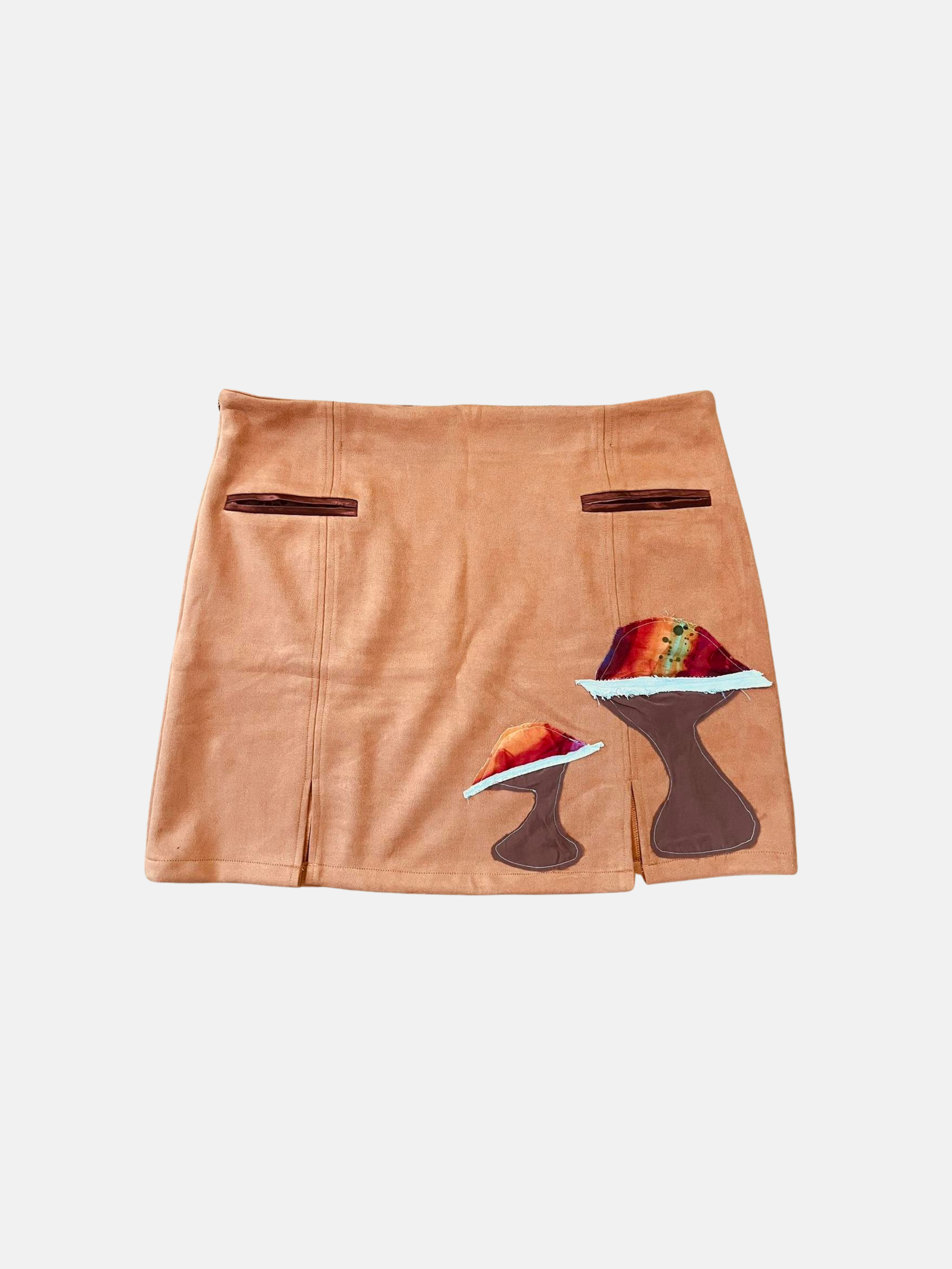 VINTAGE Rust/brown suede mushroom skirt XL $15
