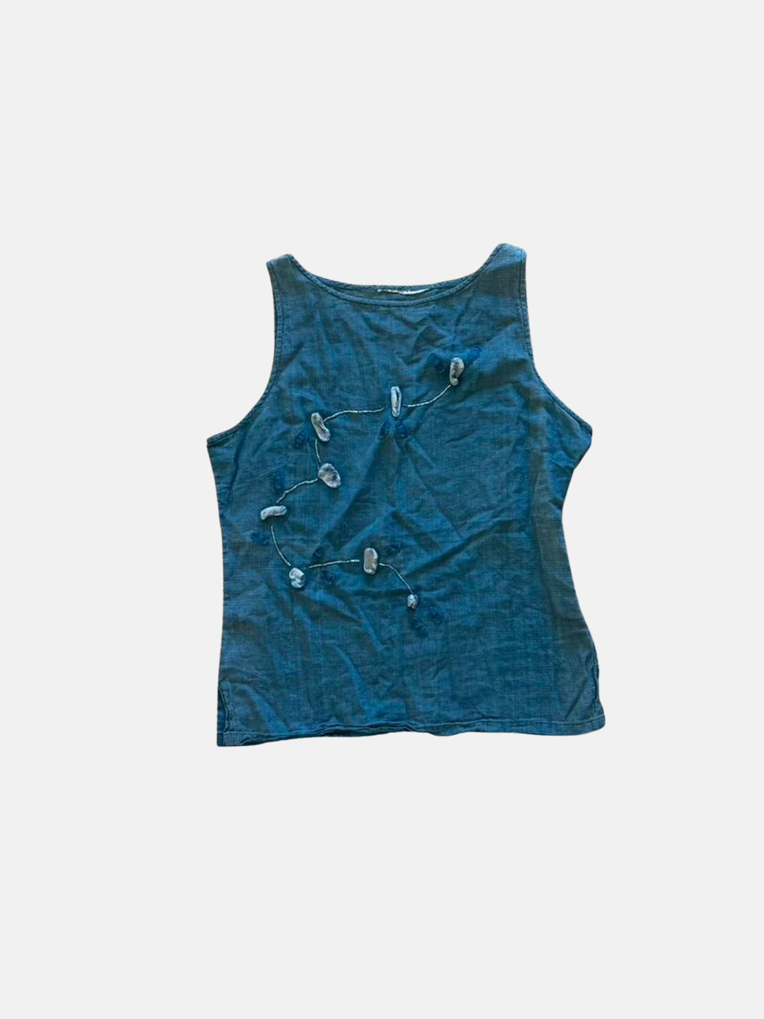 Vintage linen beaded shirt OS $15