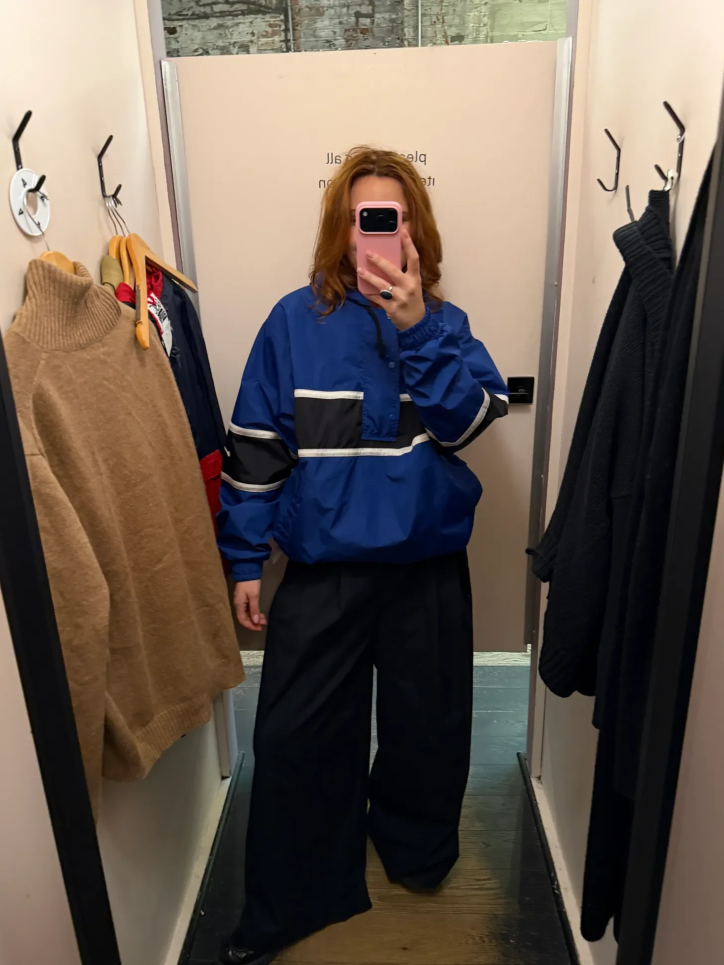 Rain jacket + trousers + shiny loafers