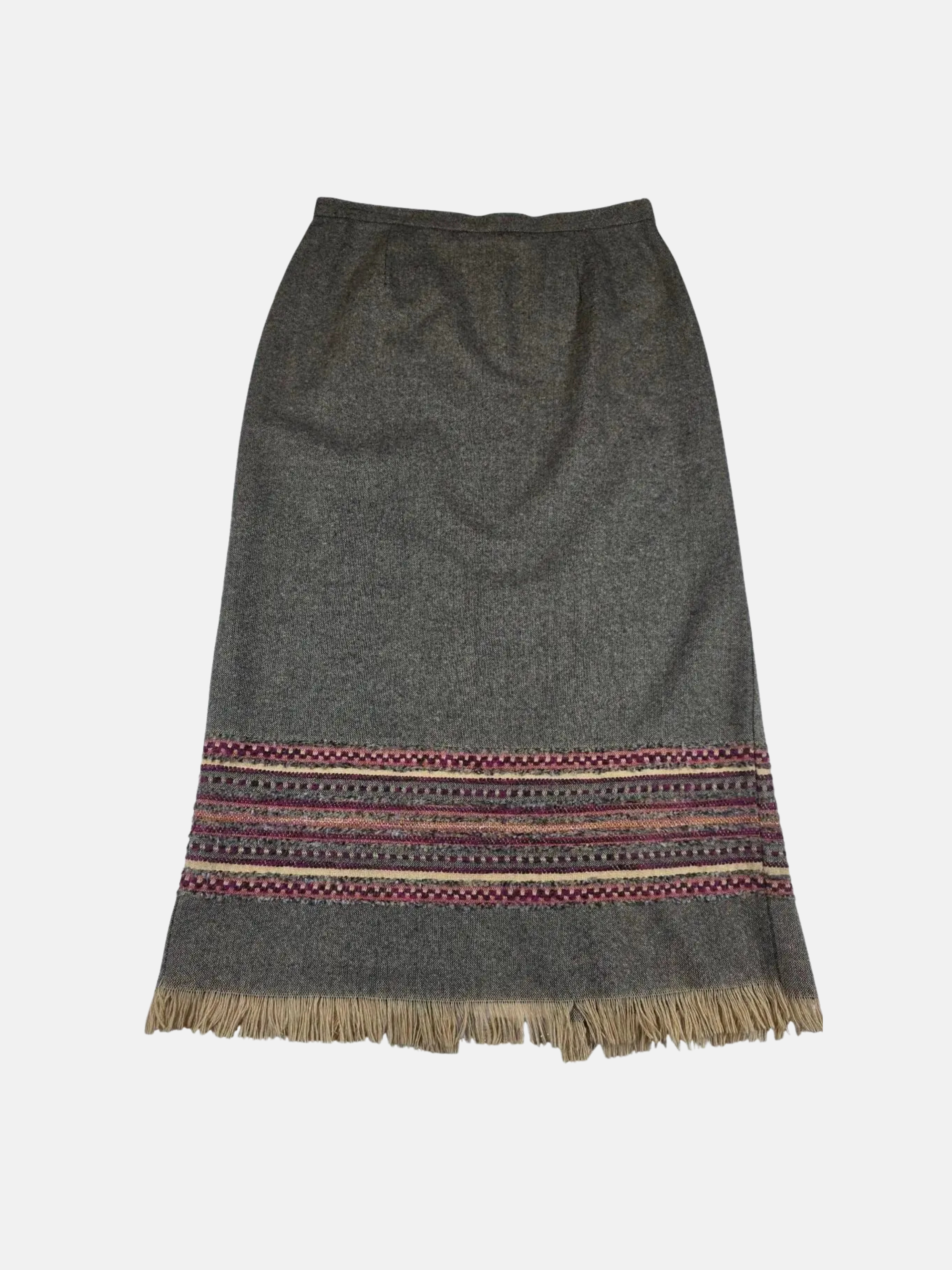Vintage Sag Harbor grey fringe skirt size 12 $19.00