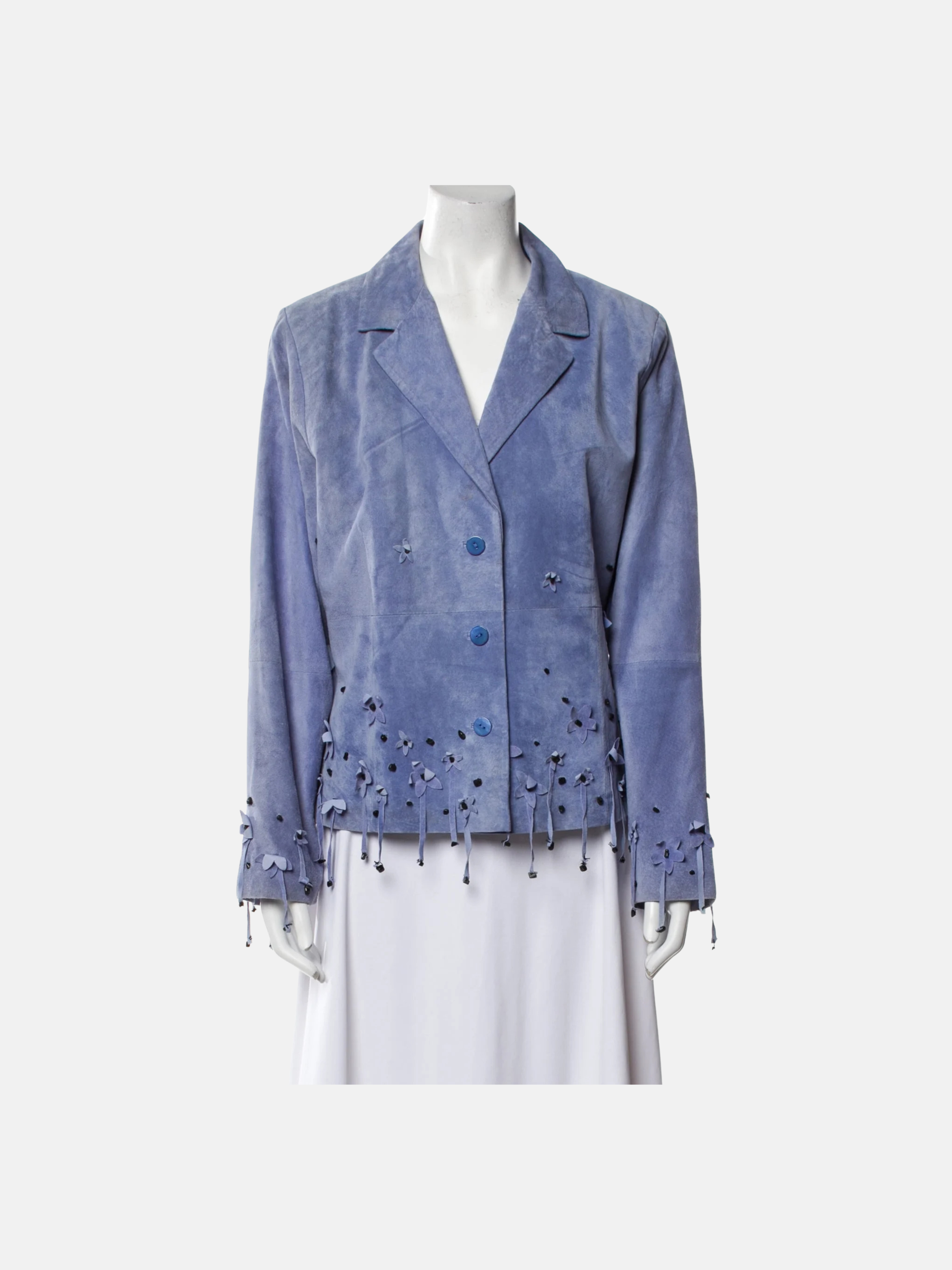 Vintage Victor Costa blue leather jacket L $186